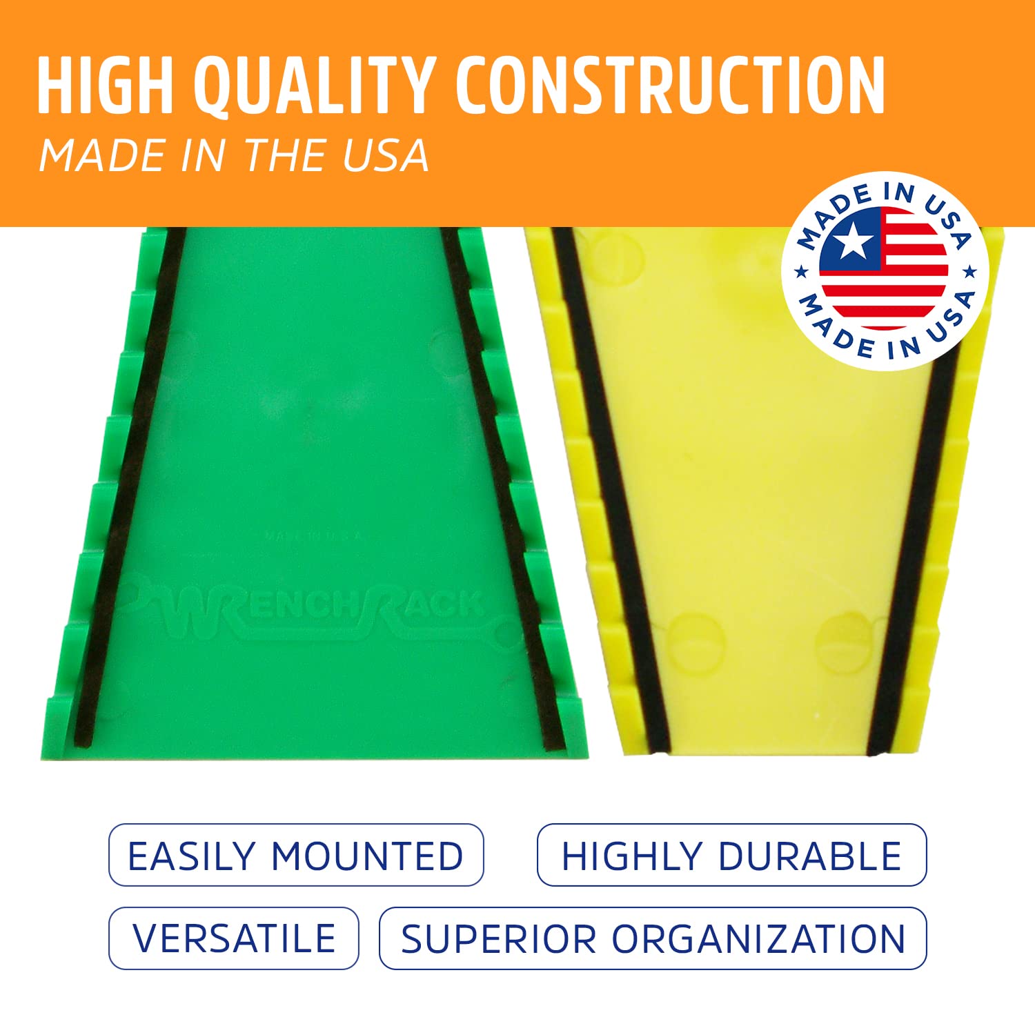 Protoco 4060 Reverse 15 Piece Wrench Rack, Tool Organizer For Tool Box, Tool Cart Or Wall Mounted, Orange