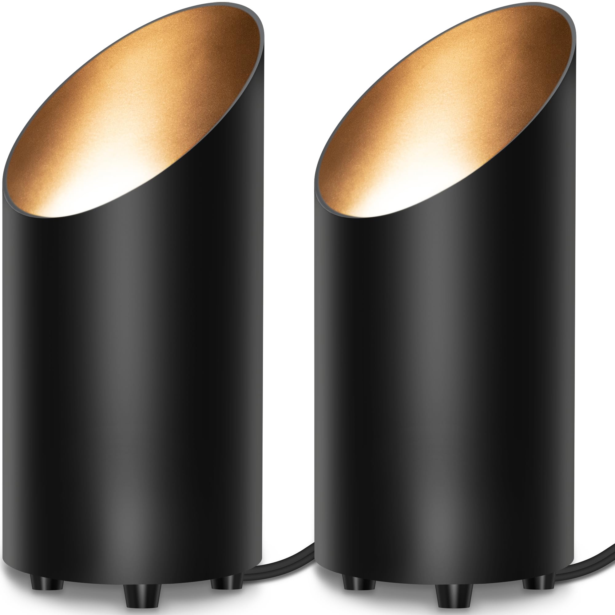 Sunvie 2 Pack Indoor Uplights With 2700K Gu10 Bulb, Black Accent Spotlights For Home Decor