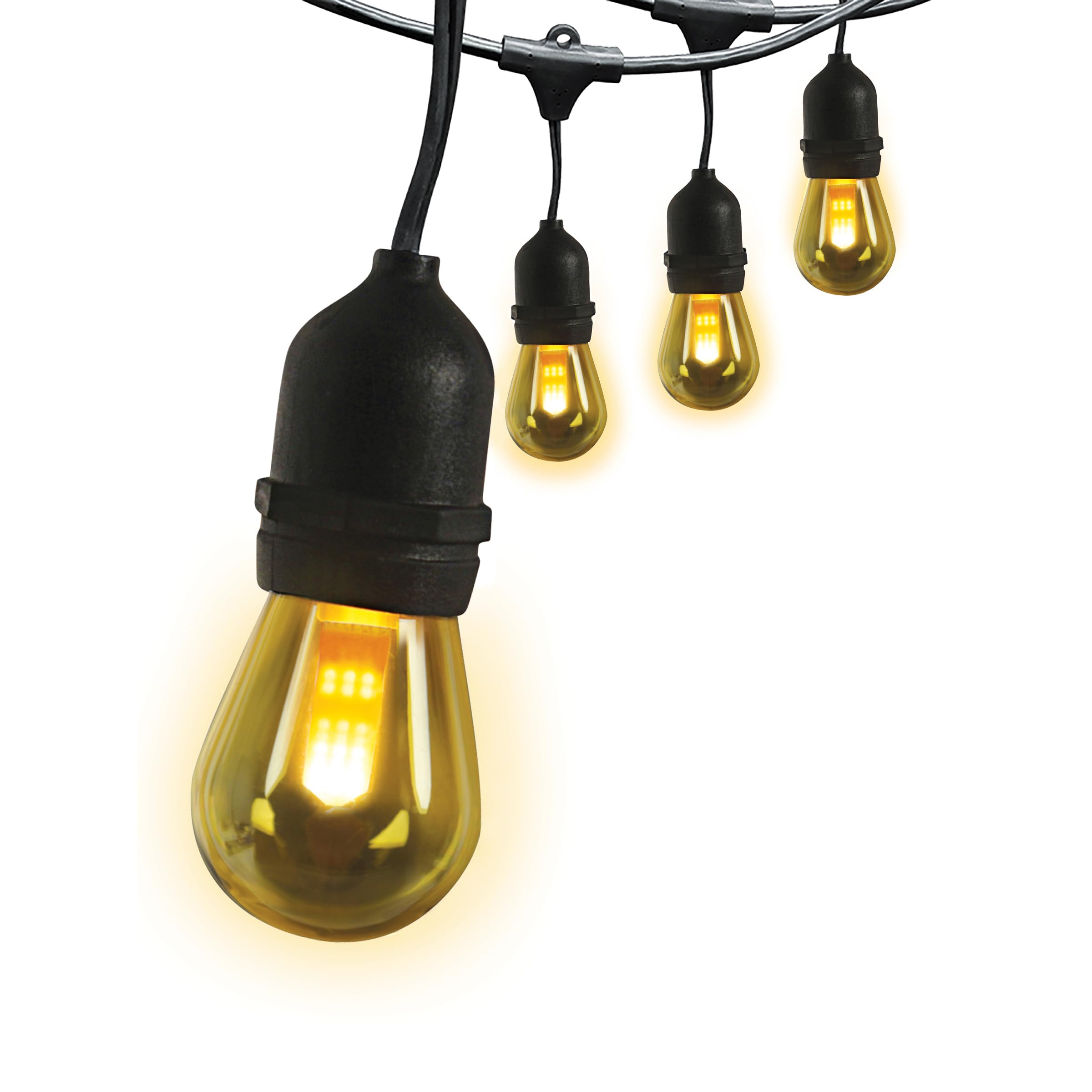 Feit Electric LED String Lights with Flame Bulbs Effect, 12ft Commercial Grade and Shatter Resistant String Lights, 6 Sockets, L