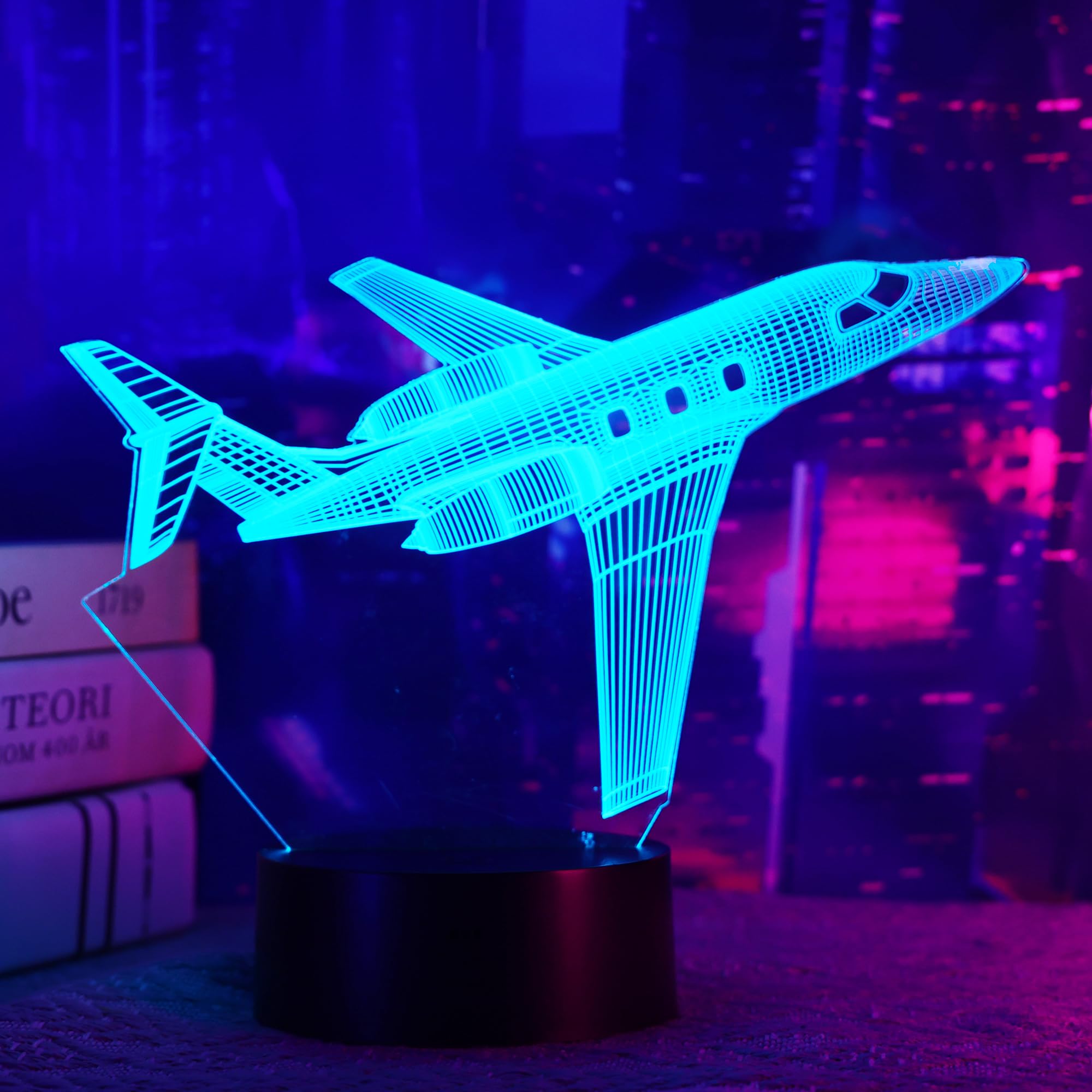 Okiyid Airplane Gifts For Boy, Men, Aircraft Night Light, Gulfstream 3D Illusion Lamp With Remote And Touch Control, Plane Decor For Men Boy Kids Room, Birthday Gifts