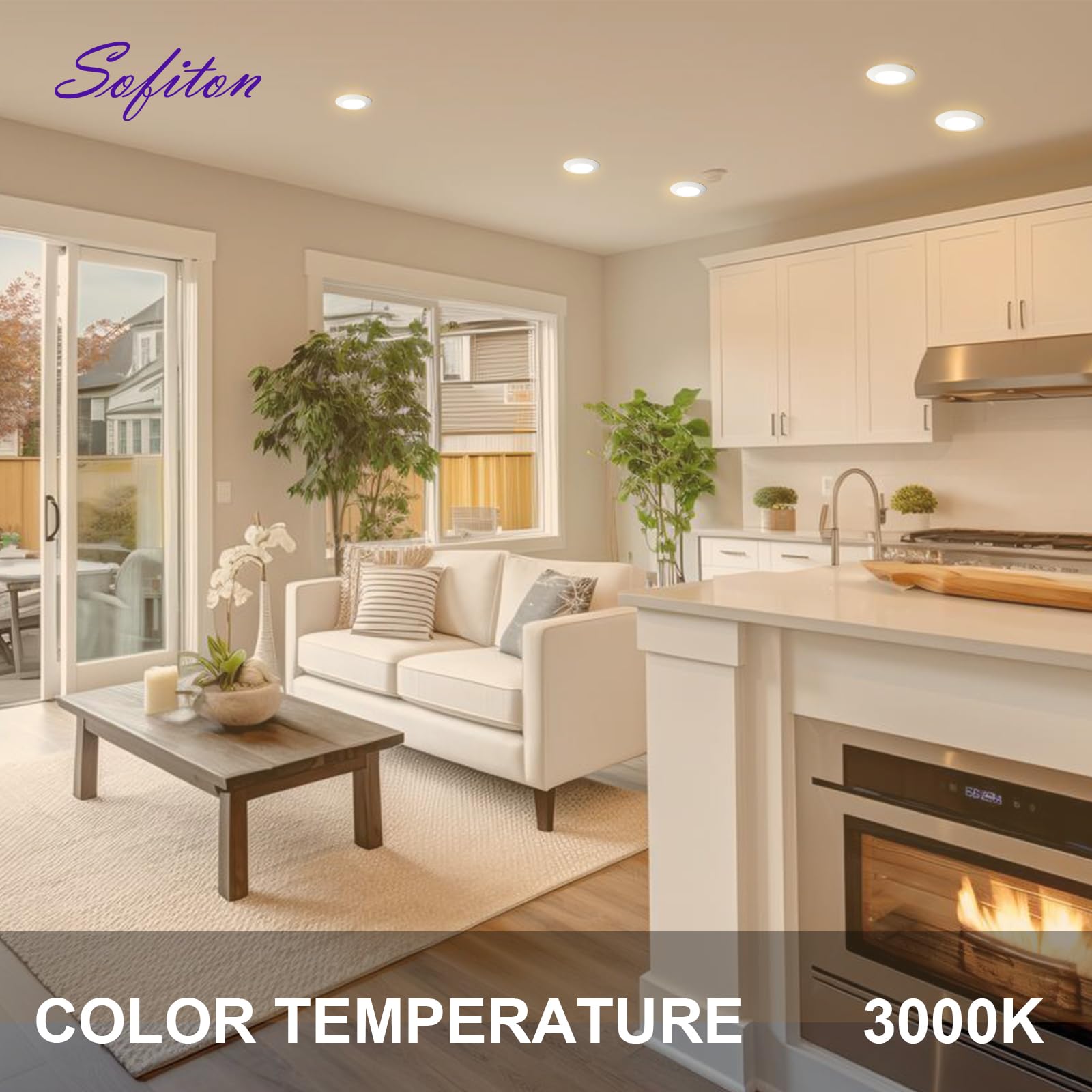 Sofiton 6 Inch LED Disk Lights, 15W Dimmable Ceiling Light, 1050LM, 3000K, Metal, ETL Listed, 12 Pack