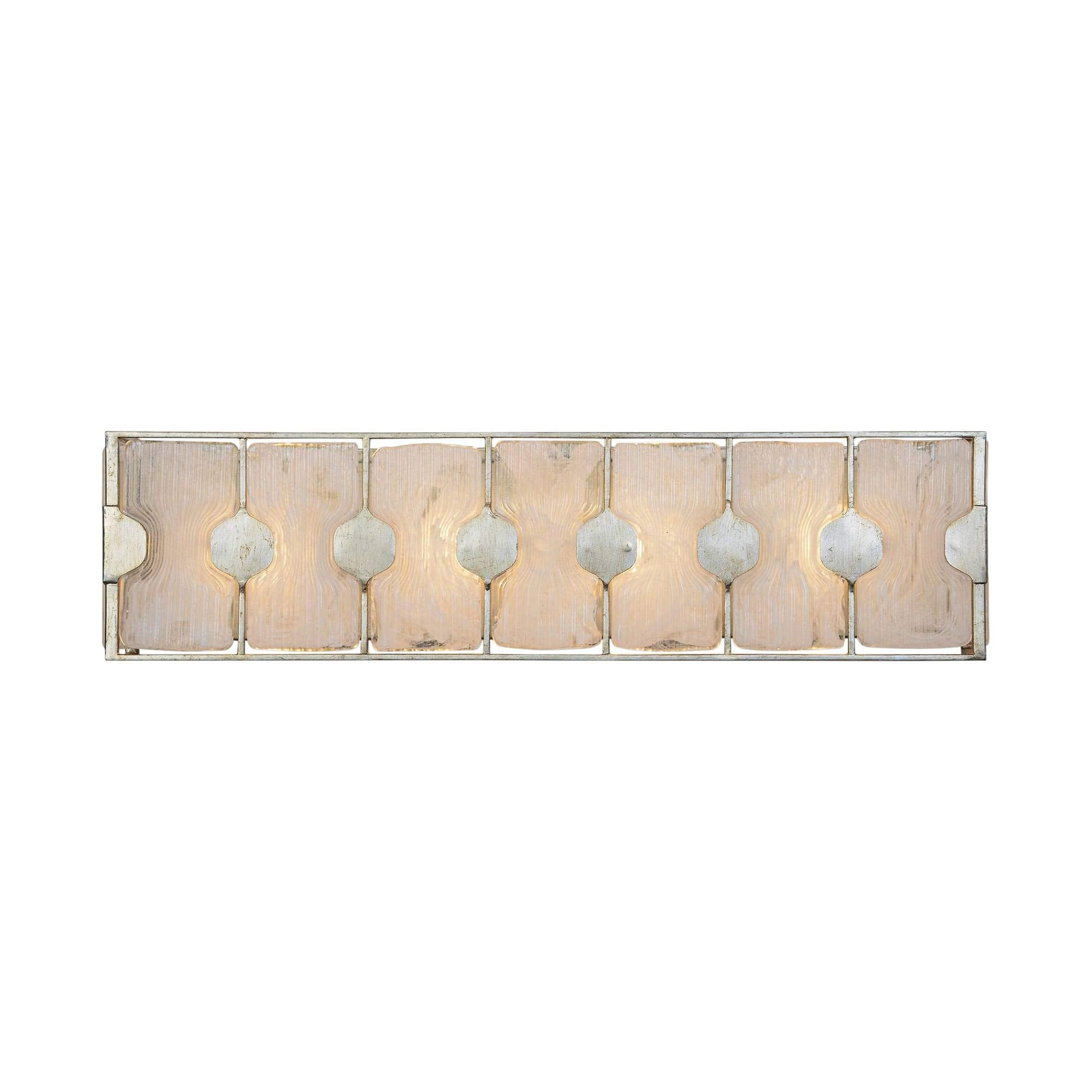 Uttermost 4 Light Bath Vanity Strip, Metal, Silver Leaf, 27in W x 7in H x 4.25in D, Model 22867