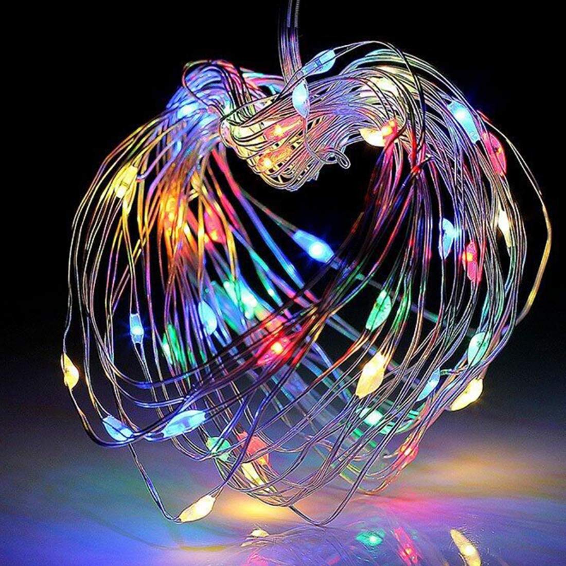 Amants01 2 Pack Sound Activated Music String Lights 32.8ft 100 LEDs Multicolor Waterproof with Remote Control for Parties and Weddings