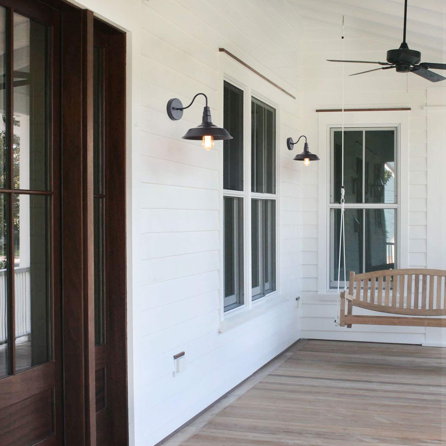 Lnc Black Gooseneck Wall Sconces Barn Warehouse Farmhouse Sconces Wall Lighting