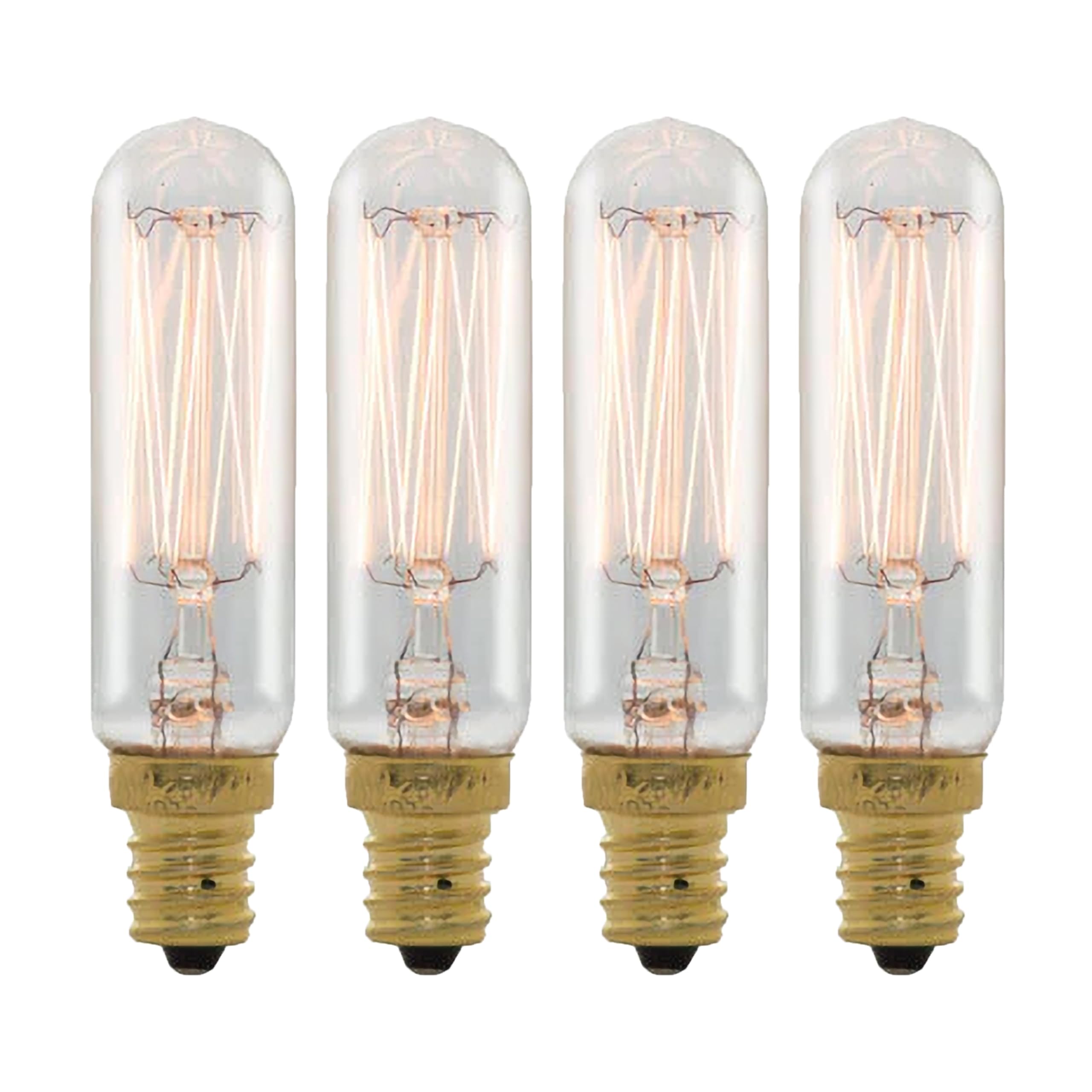 Bulbrite T6 Candelabra Bulb, 25 Watt, 120 Volt, Clear Glass, Model 132507, 4 Pack