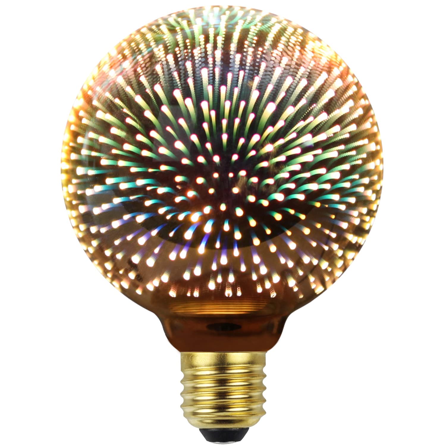 Tianfan G30 4W Vintage Edison Bulb With Warm Yellow Light, E26 Base, 80Lm Equivalent To 7W Incandescent, Silver Glass Color, Dec