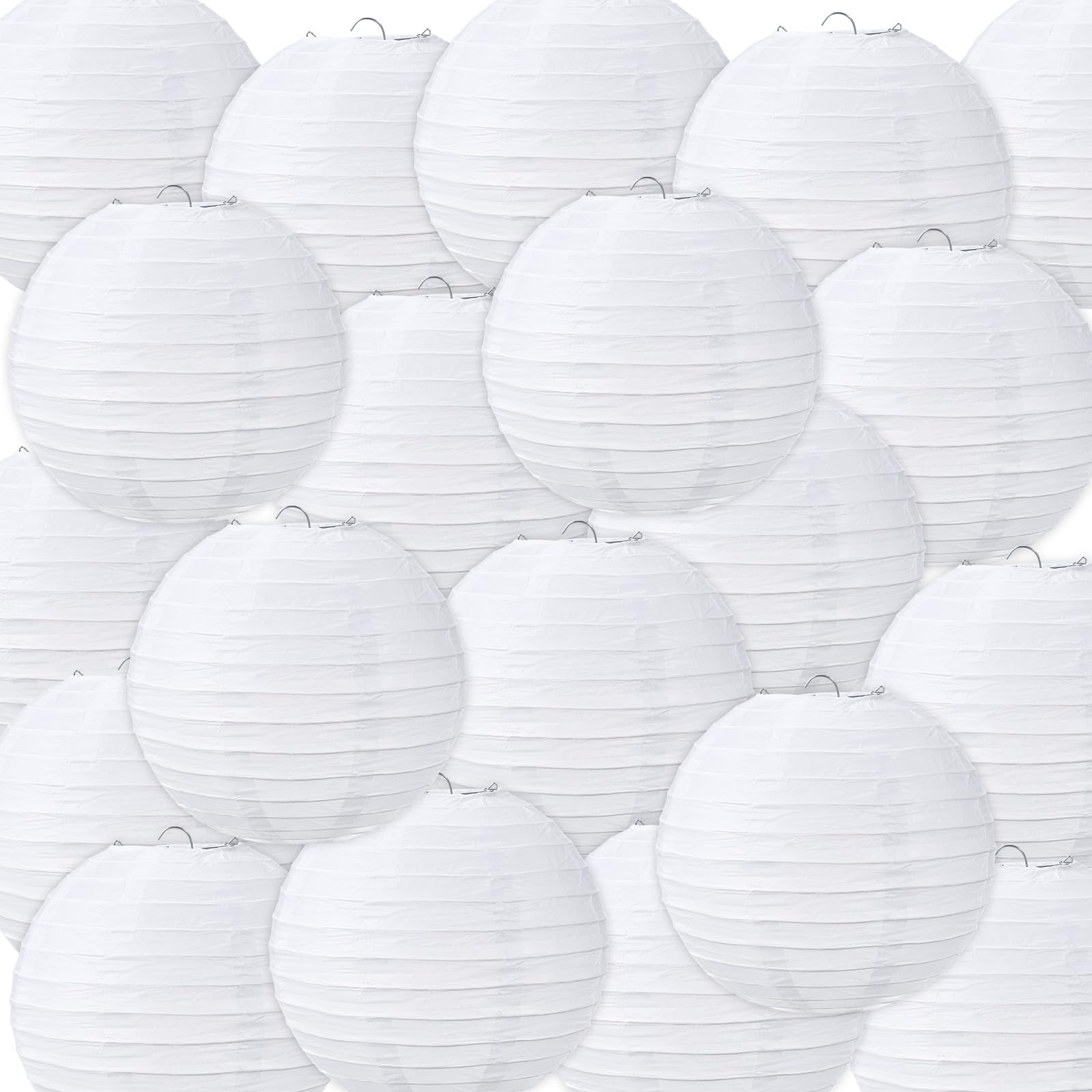 Treela 48 Pack White Chinese Japanese Paper Lanterns Decorative