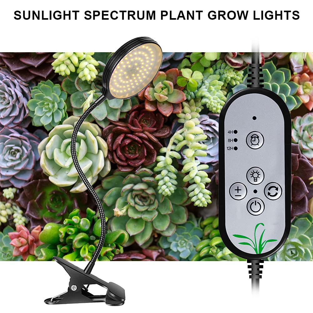 Grow Light 15W Sunlike Full Spectrum Led Plant Grow Lights With Timer Auto On/Off 4/8/12H Waterproof Grow Lamp For Indoor Plants