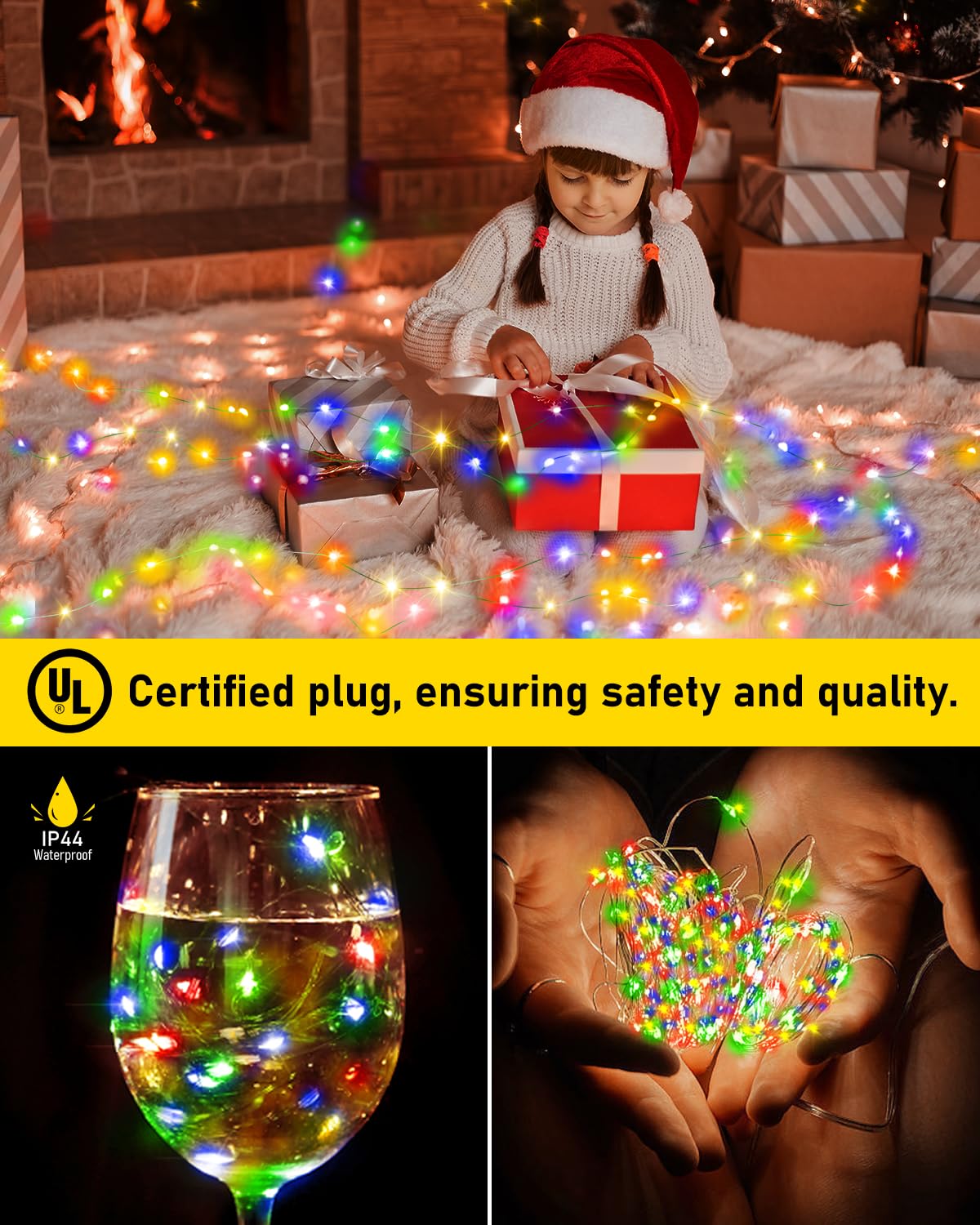 KNONEW Outdoor Christmas Fairy Lights, 1200 LED, 400FT, Multicolor, Waterproof, 8 Modes, Green Wire, Model KN-1000-LIG168-01