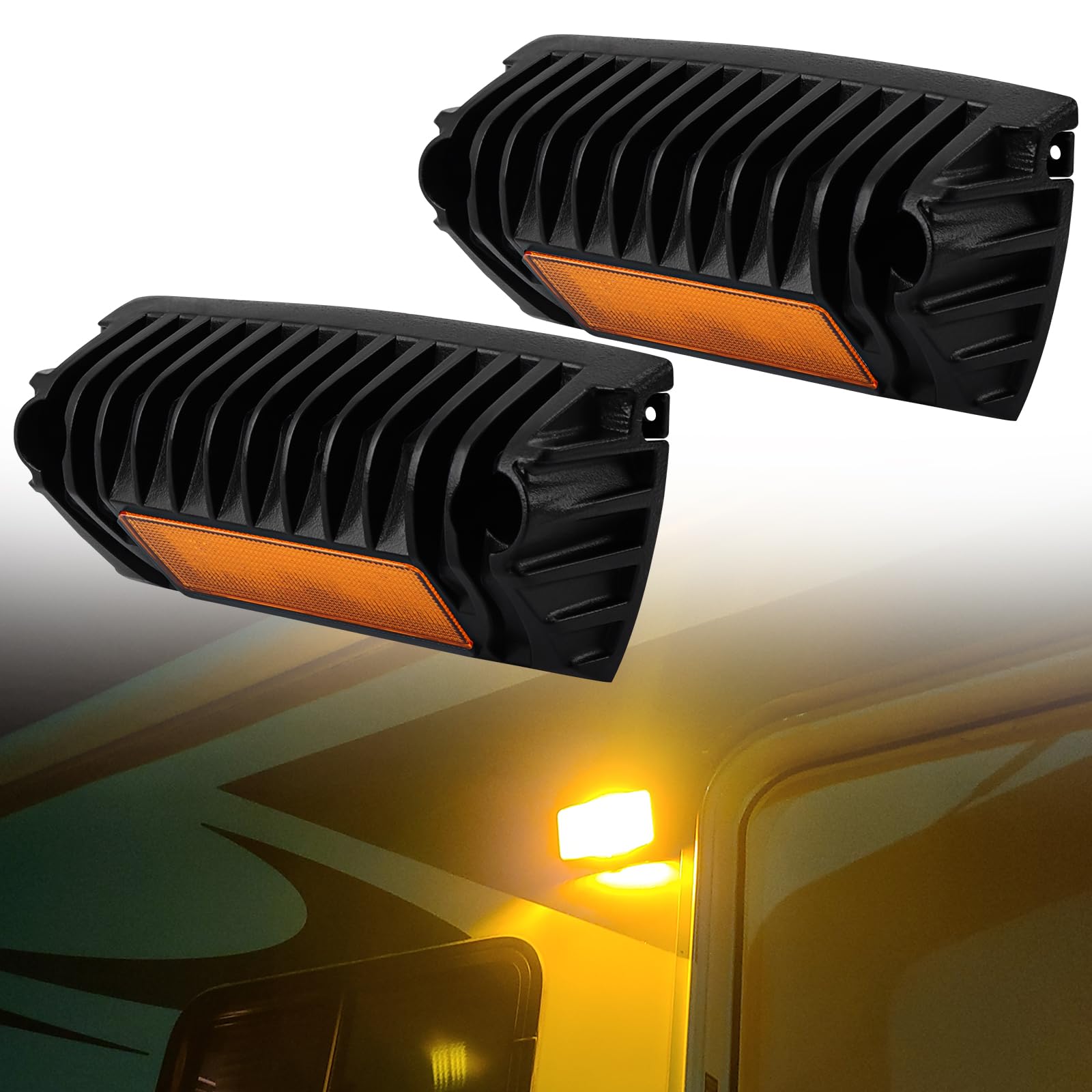 Chelhead 800Lm Led Rv Porch Light Exterior Utility Light 12V Amber Replacement Lighting Led Scene Lights Compatible With Rvs  Traliers  Campers  Roof Rack  Trucks