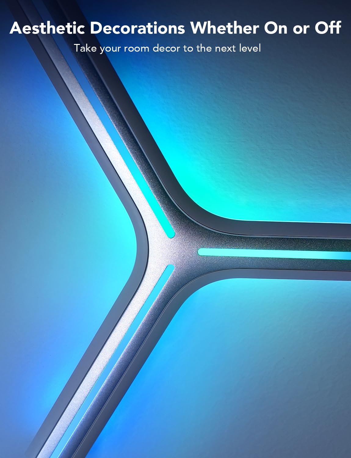 Govee Glide Y Lights - RGBIC LED Gaming Wall Lights, 7 Pack, Smart Wi-Fi, Music Sync, Silver, Model H6065