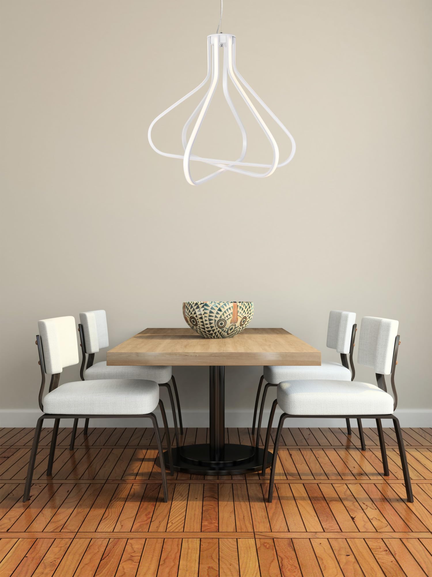 Elegant Lighting Dahlia White 3-Light Pendant - Modern Ceiling Fixture For Stylish Interiors