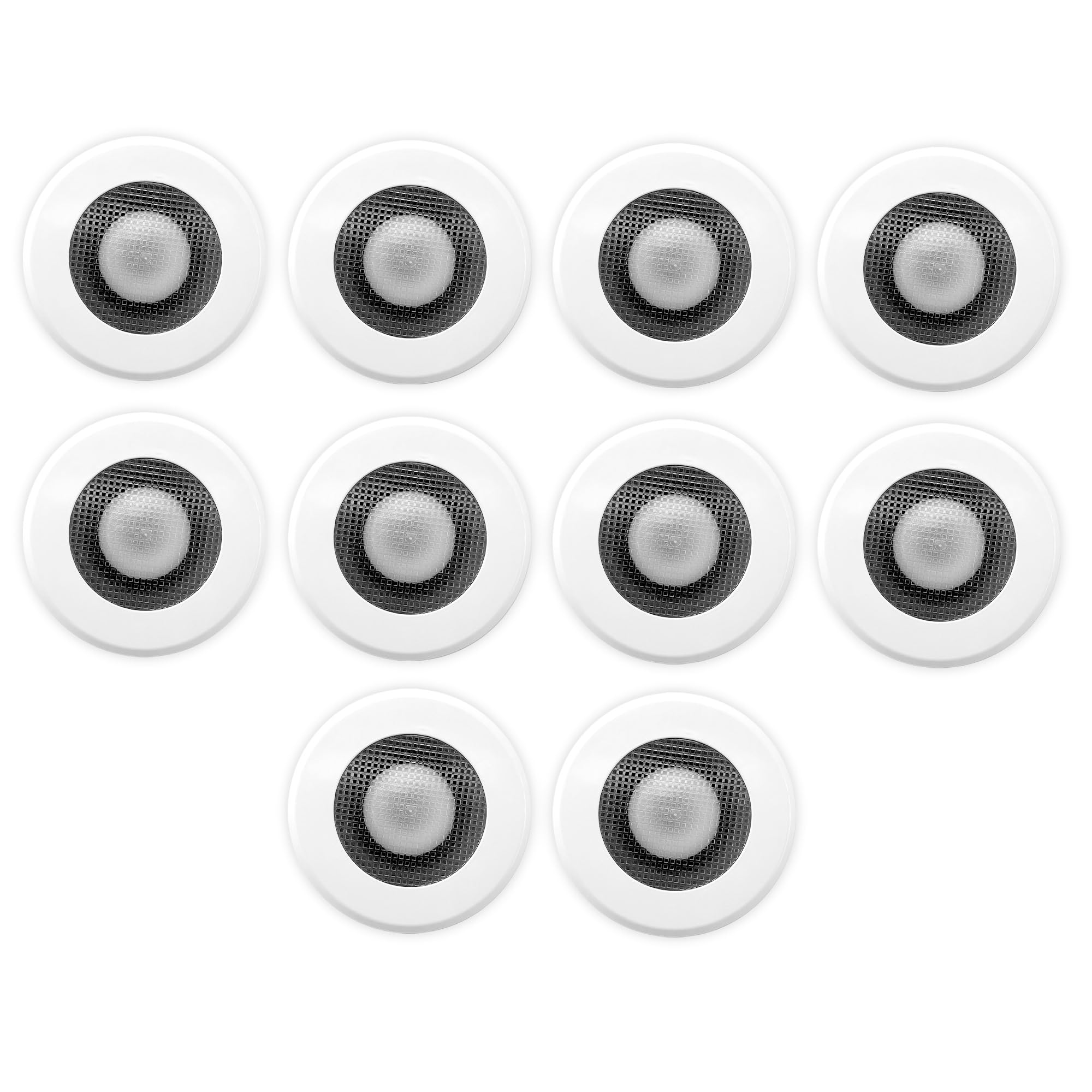 Recessed Light Cover Kit For Indoor And Outdoor Ceiling - Replacement Kit For Canned Lighting Fixtures  And Led Retrofit Downlights  Includes Mounting Ring  Trim Plate  And Screen  discomfort-reducingtable - 10Packs