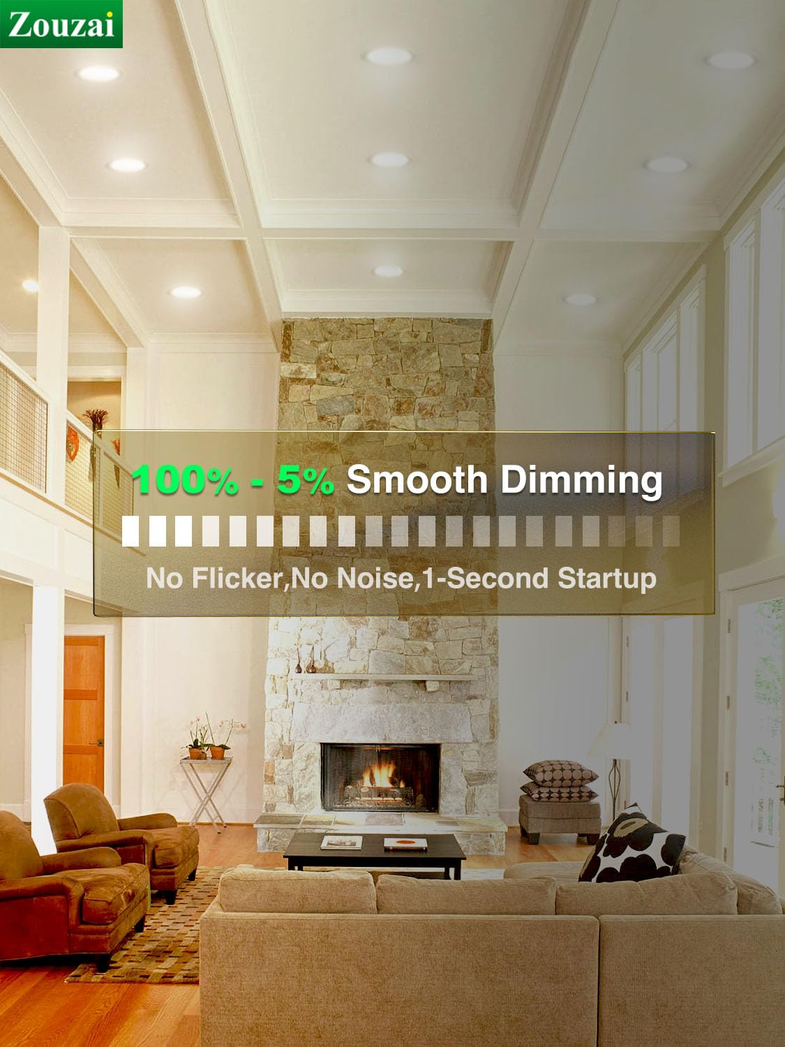 Zouzai 6 Pack 8 Inch 5Cct Ultra-Thin Led Recessed Ceiling Light With Junction Box, 2700K/3000K/3500K/4000K/5000K Selectable, 18W