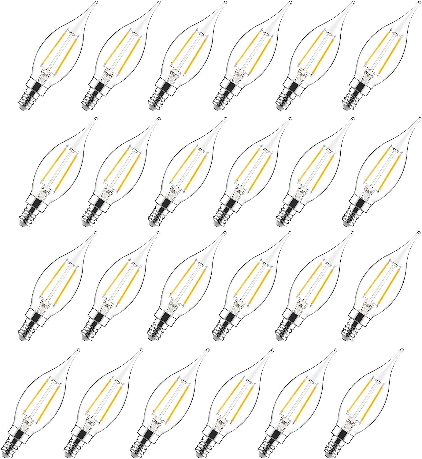 Sengled E12 LED Light Bulbs 60W Equivalent Dimmable 24 Pack Clear Glass 2700K Soft White