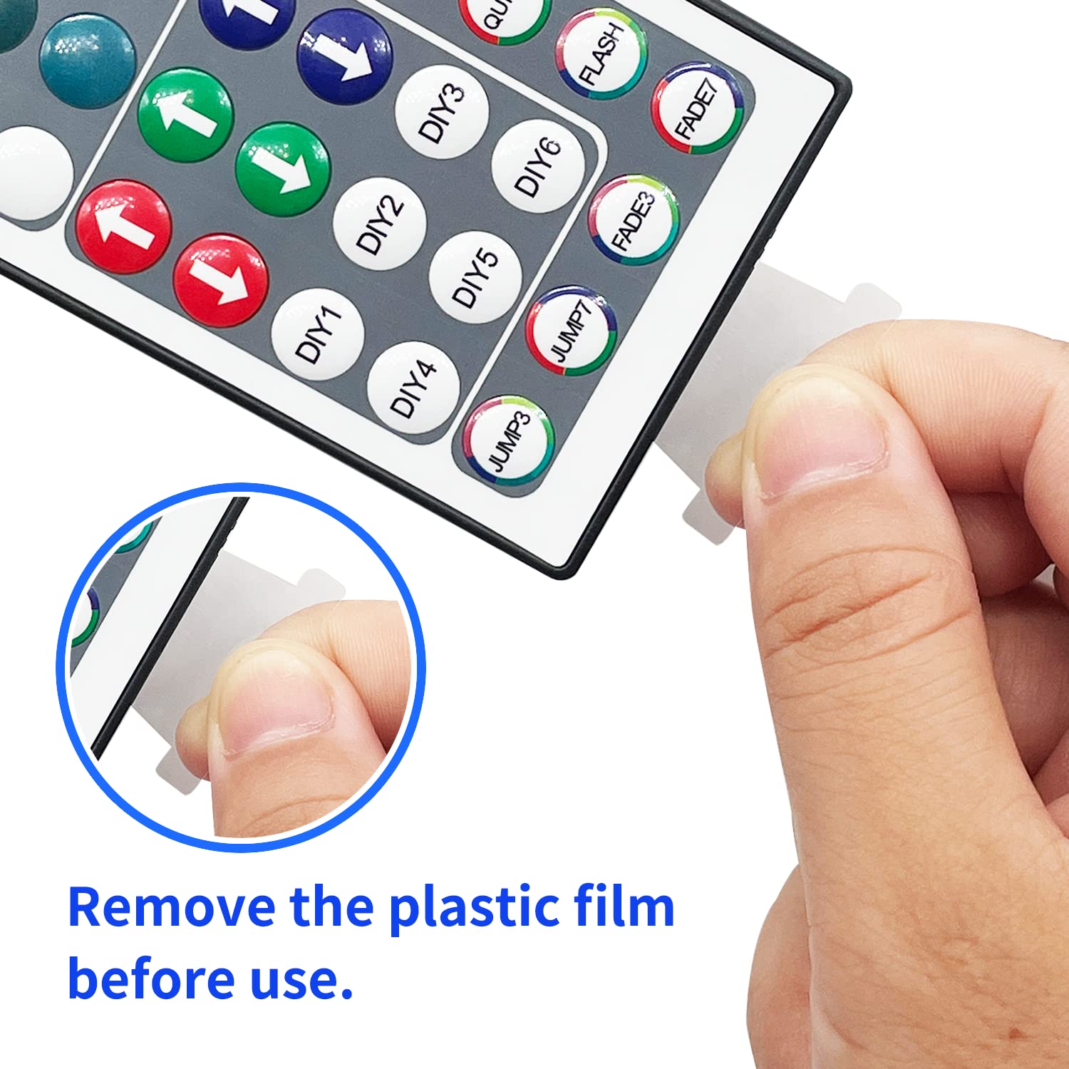 FONEWE 44-Key RGB LED Strip Lights with IR Remote Control & 24V Power Adapter - Multi-Colored Lighting for Home Decor