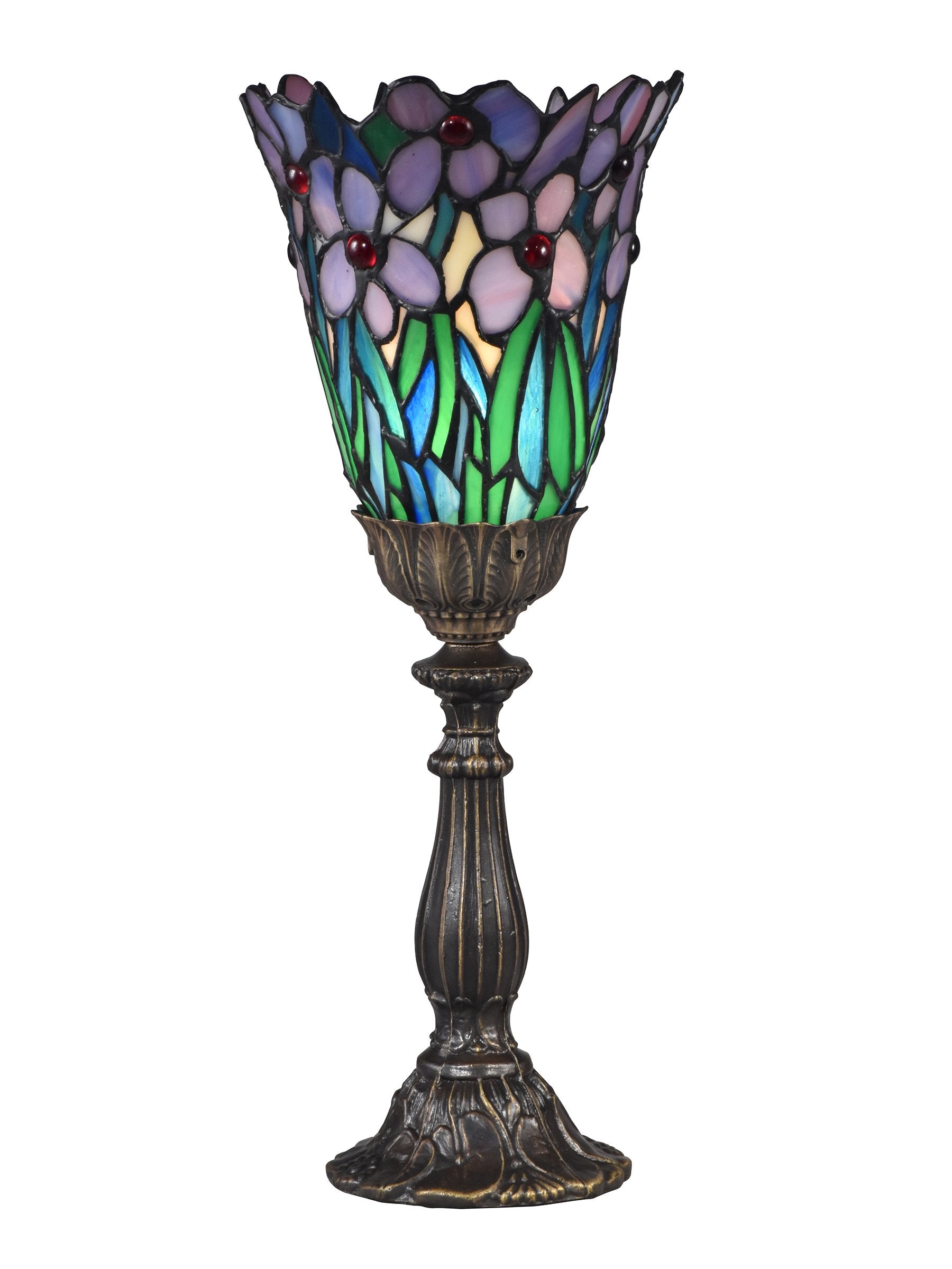 Dale Tiffany Sta17006 Meadowbrook Uplight Accent Lamp, 6.5" X 6.5" X 15.5", Antique Brass
