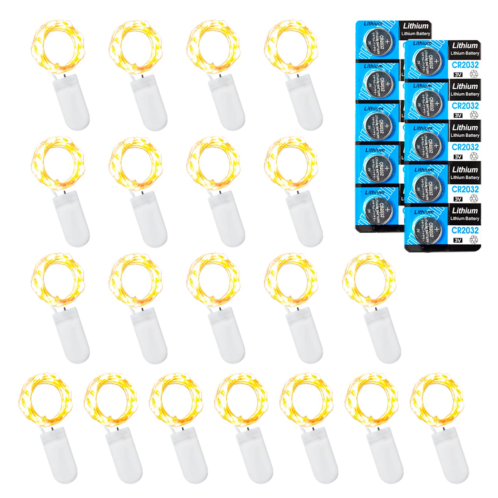 Etinga 20 Pack Fairy Lights Battery Operated String Lights, 10 LED on 3.3ft Silvery Copper Wire,for Flowers Gift Box Wedding Par