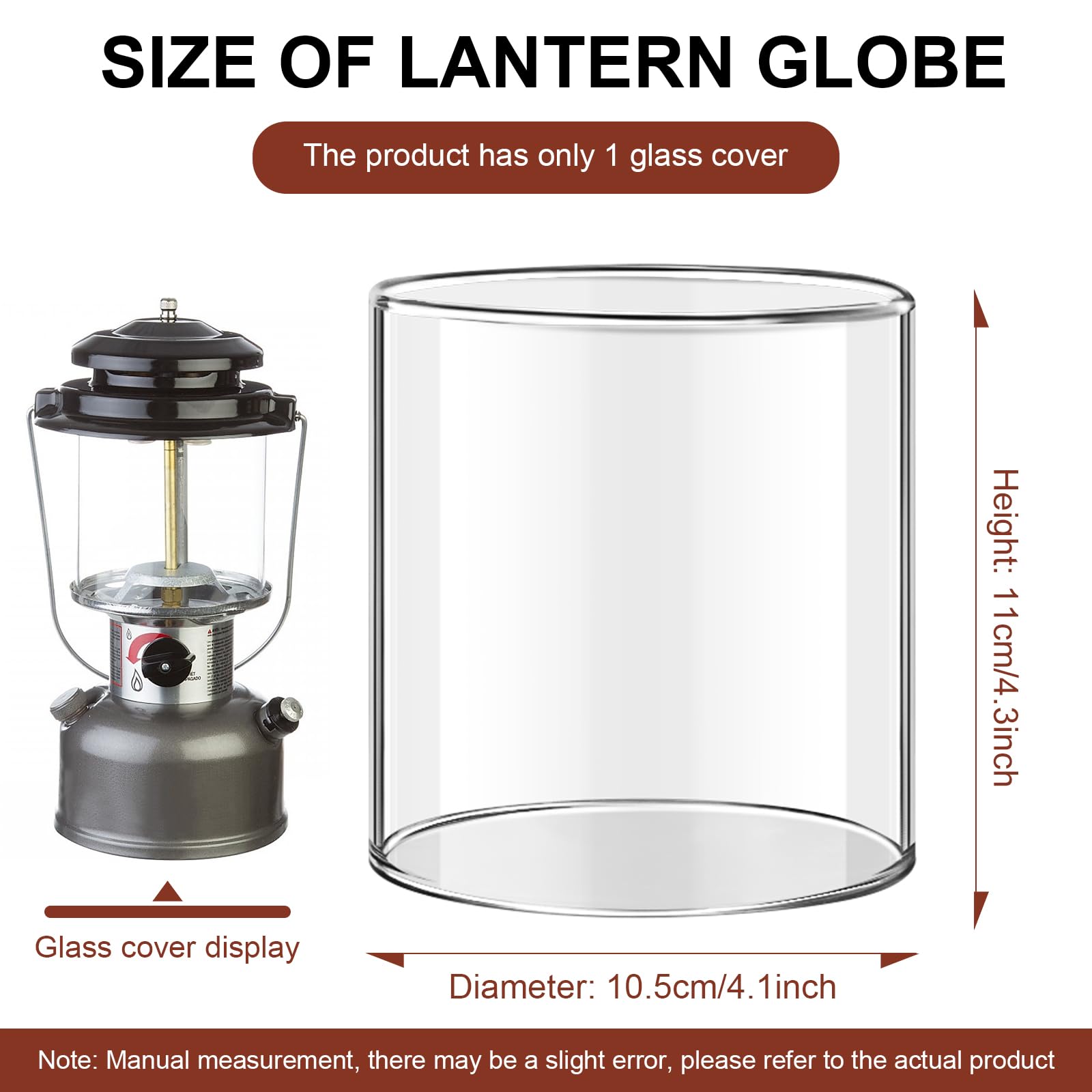 Batator Glass Globe Replacement for Coleman 288 Lanterns - Large, White, Crack Resistant, Ideal for Camping & Emergency Use