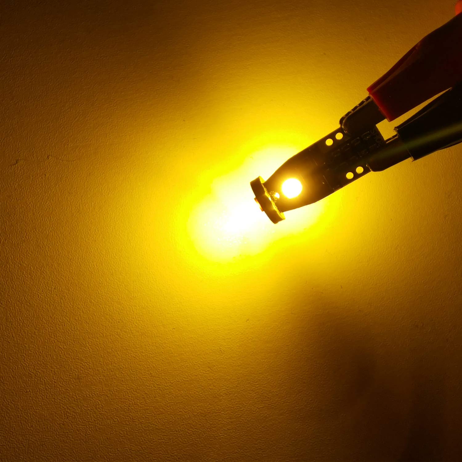 AUTOGINE 10pcs T10 LED Bulbs Amber Yellow Super Bright 3030 Chipset for Side Marker Turn Signal Blinker Map Door Parking Lights