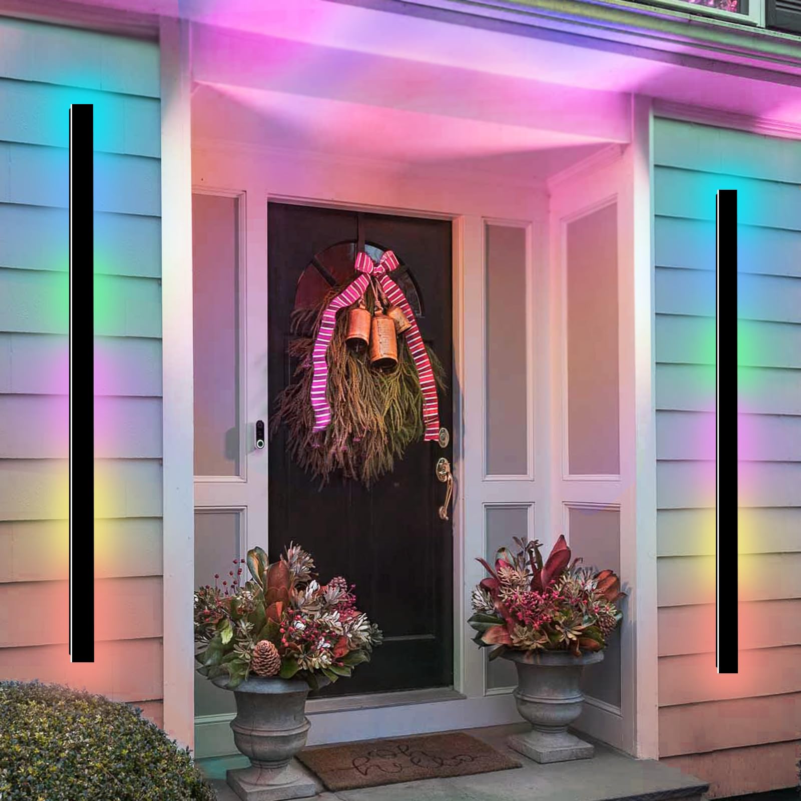 Gremlbuk Outdoor Rgb Long Wall Lights 2 Pack 92.5Inch Modern Outdoor Led Wall Light Ip65 Waterproof Long Wall Sconce Led Linear Wall Mount Lights Fixtures For House