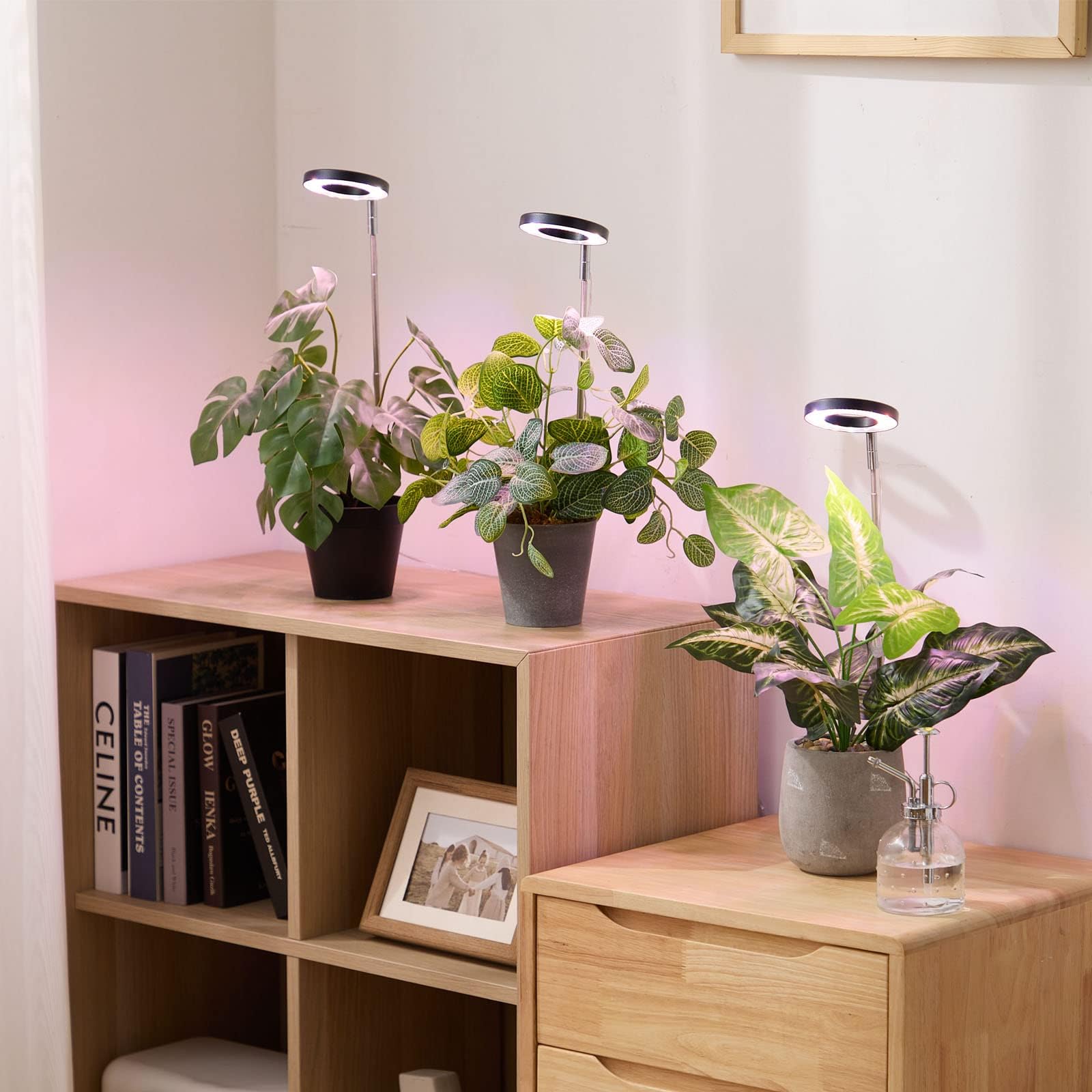 Yadoker Plant Grow Light, Led Growing Light Full Spectrum For Indoor Plants,Height Adjustable, Automatic Timer, 5V Low Safe Voltage,Idea For Small Plant