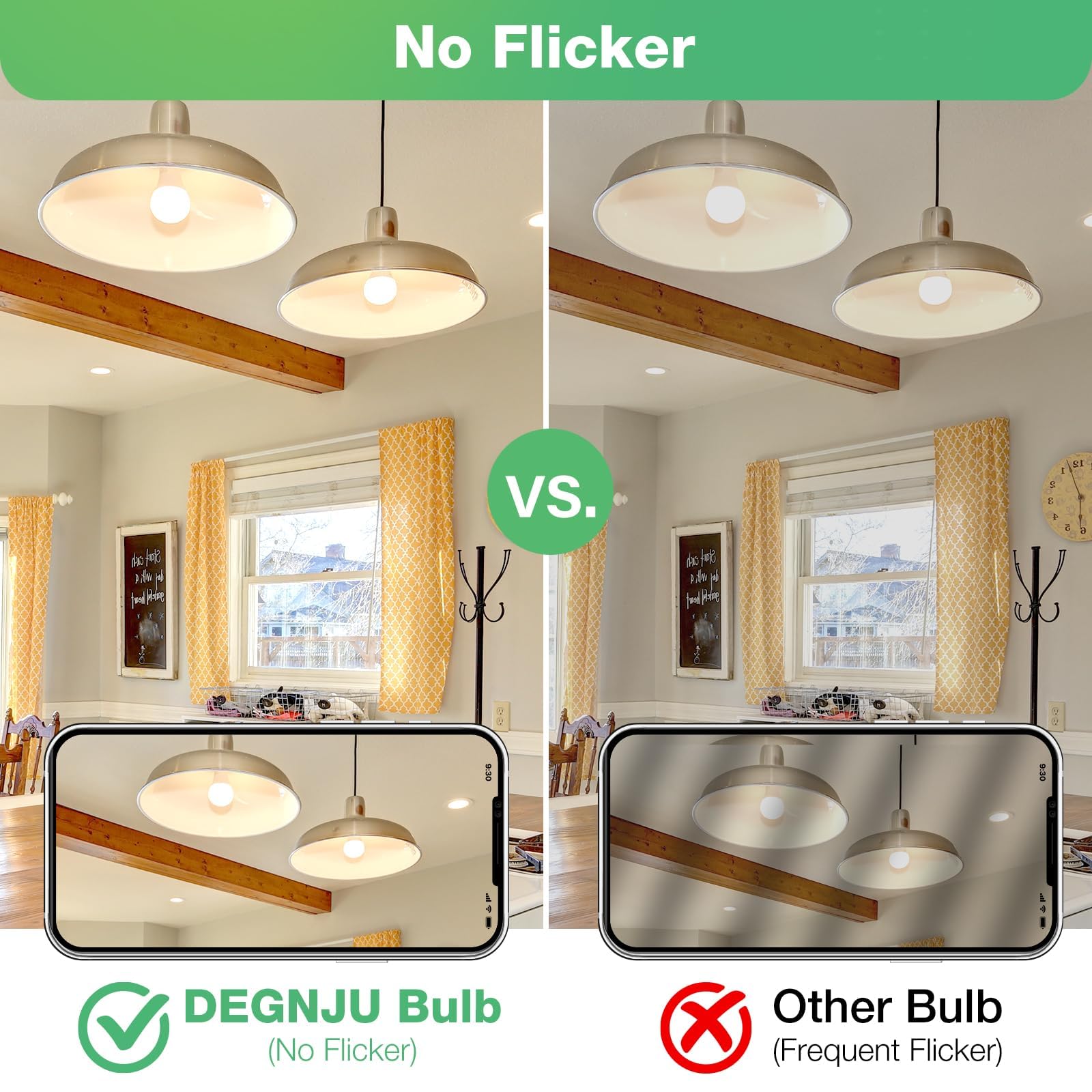 Degnju Led Light Bulbs 60W Equivalent, A19 Light Bulb Soft White 2700K 800Lm 8.5 Watt, Non-Dimmable Standard Light Bulbs E26 Medium Base, 24 Pack