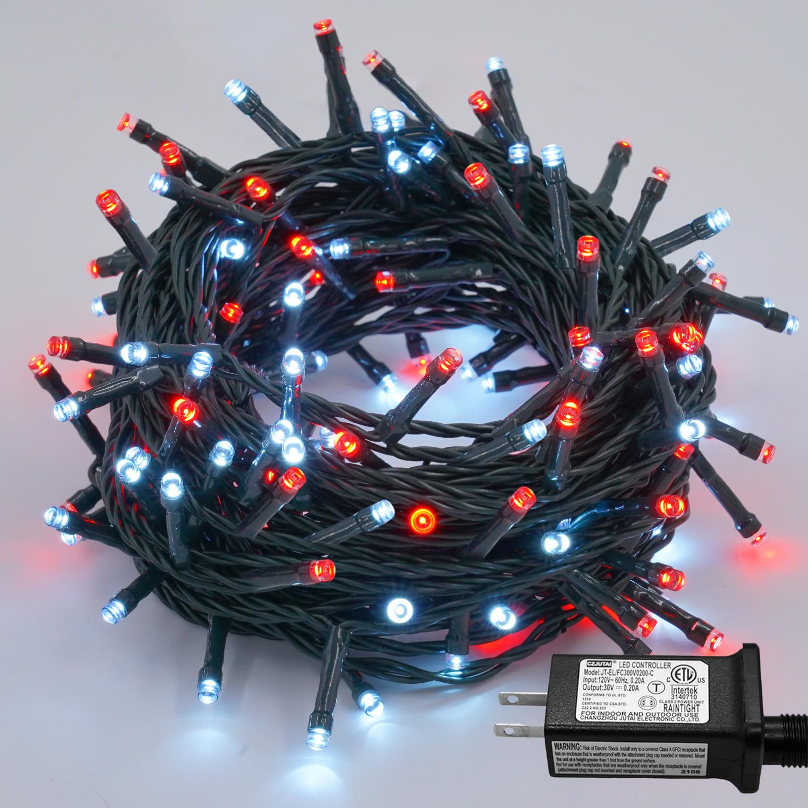 YEGUO 66ft 200 LED Christmas Lights Outdoor Waterproof, 8 Modes Purple String Lights Plug in, Green Wire Twinkle Tree Lights Ind