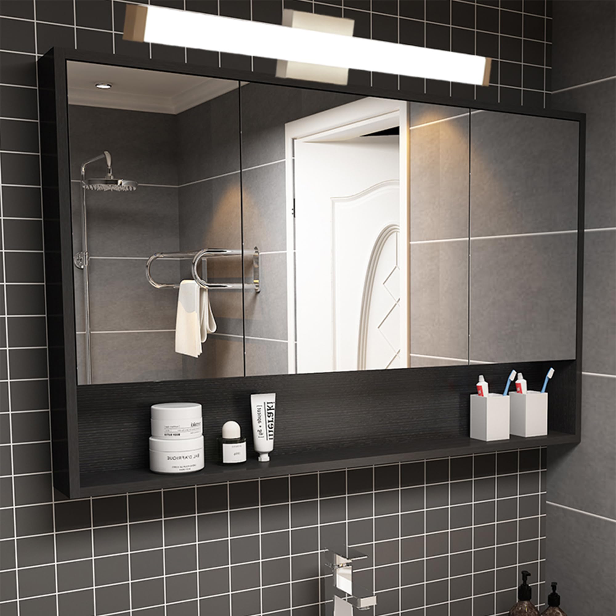 YHTlaeh Bathroom Vanity Light Brushed Nickel 24in 14W LED Wall Bar Fixture Model 7610
