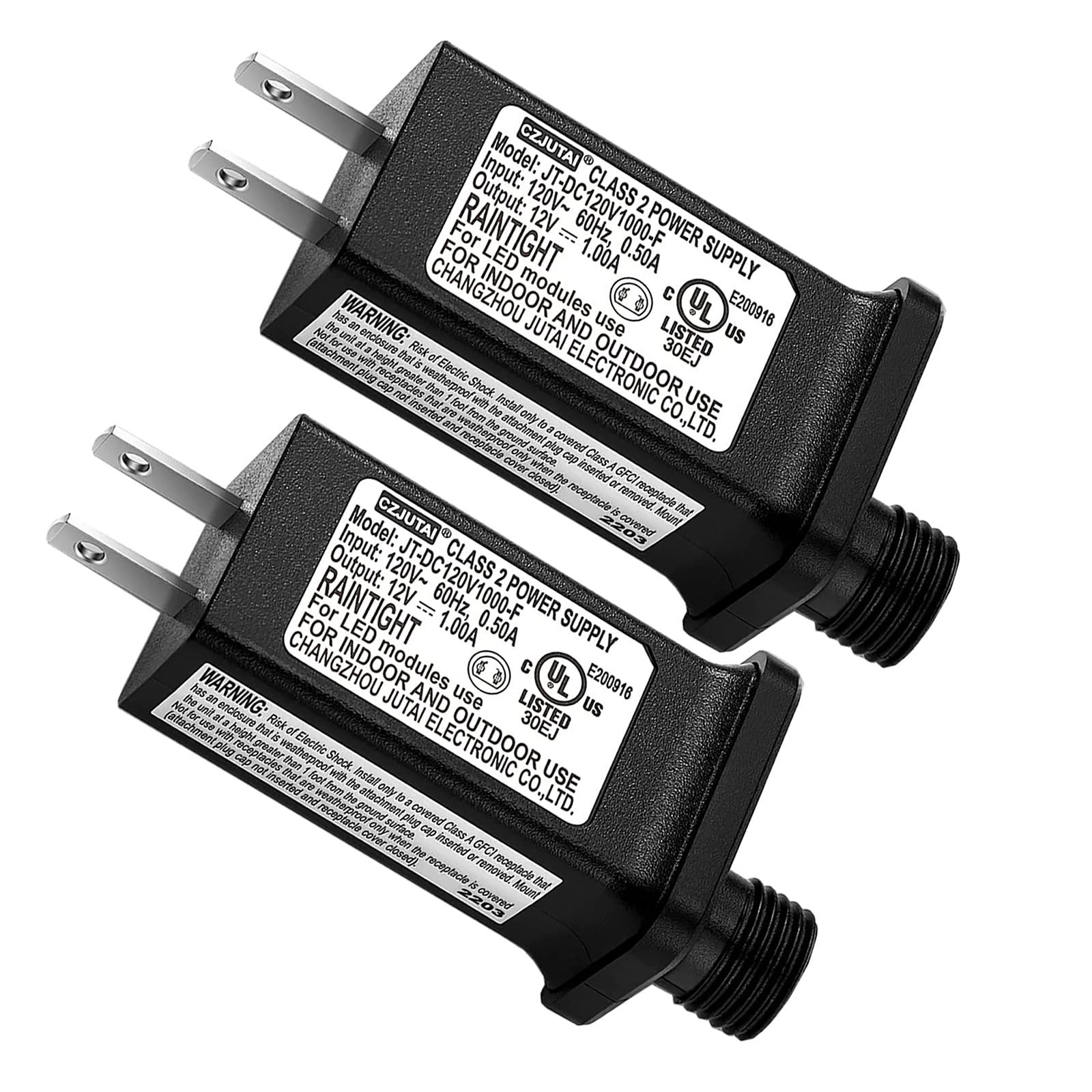 2PCS Replacement 12V 1A LED Transformer JT-DC120V1000-F Class 2 Power Supply Adapter Ip44 LED Light Controller Low Voltage Trans