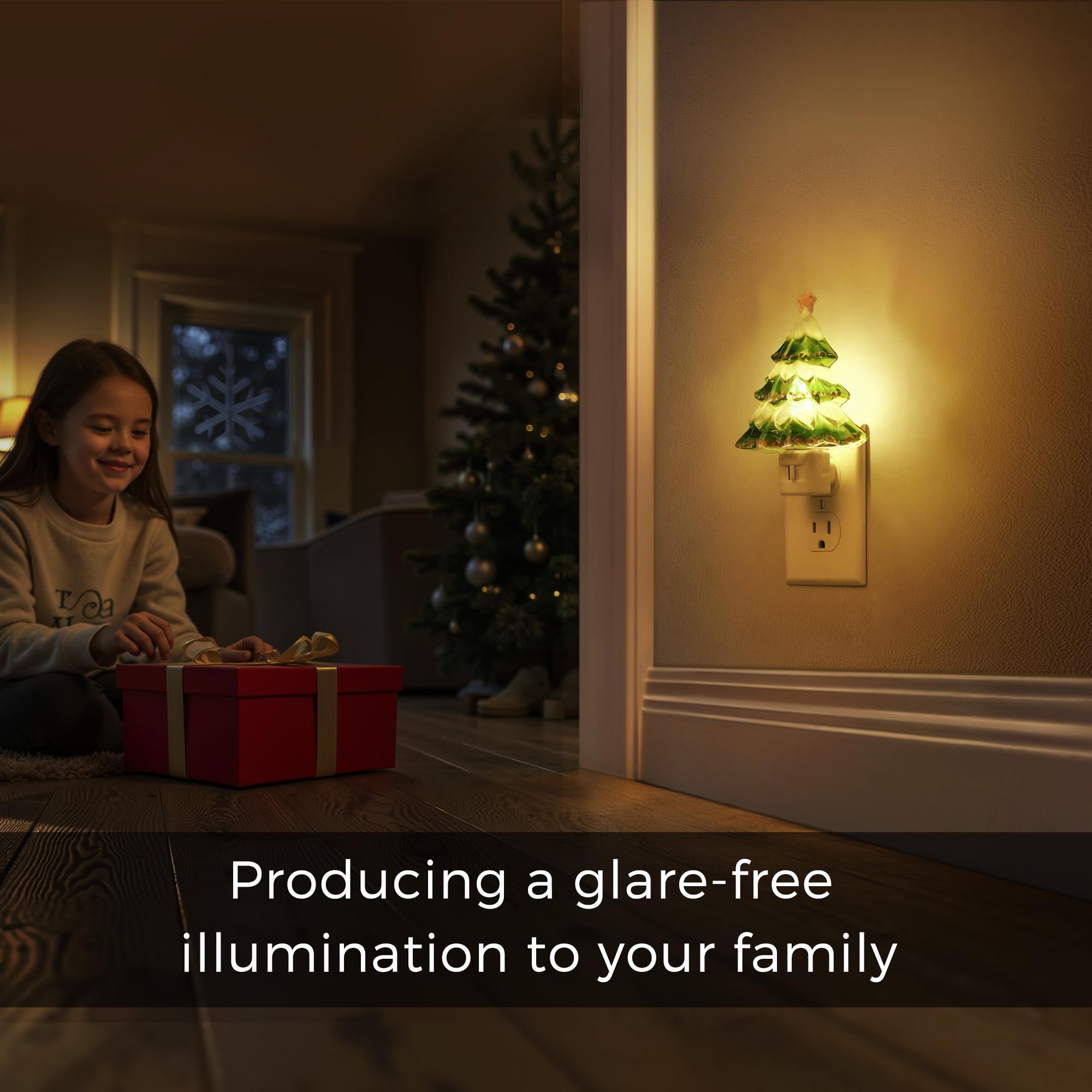 L Lohas Led Christmas Tree Night Light  3000K Warm White Plug In Night Light  360?Rotatable Vintage Decor Nightlight For Kids Room  Hallway & Home Party  Cute Holiday Gift  2 Pack