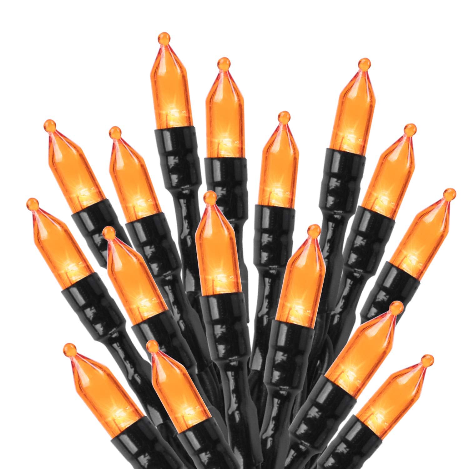 Minetom Halloween String Lights, 100 LED, Waterproof, 39 Feet, Orange, 8 Lighting Modes, Model DMO-S-100