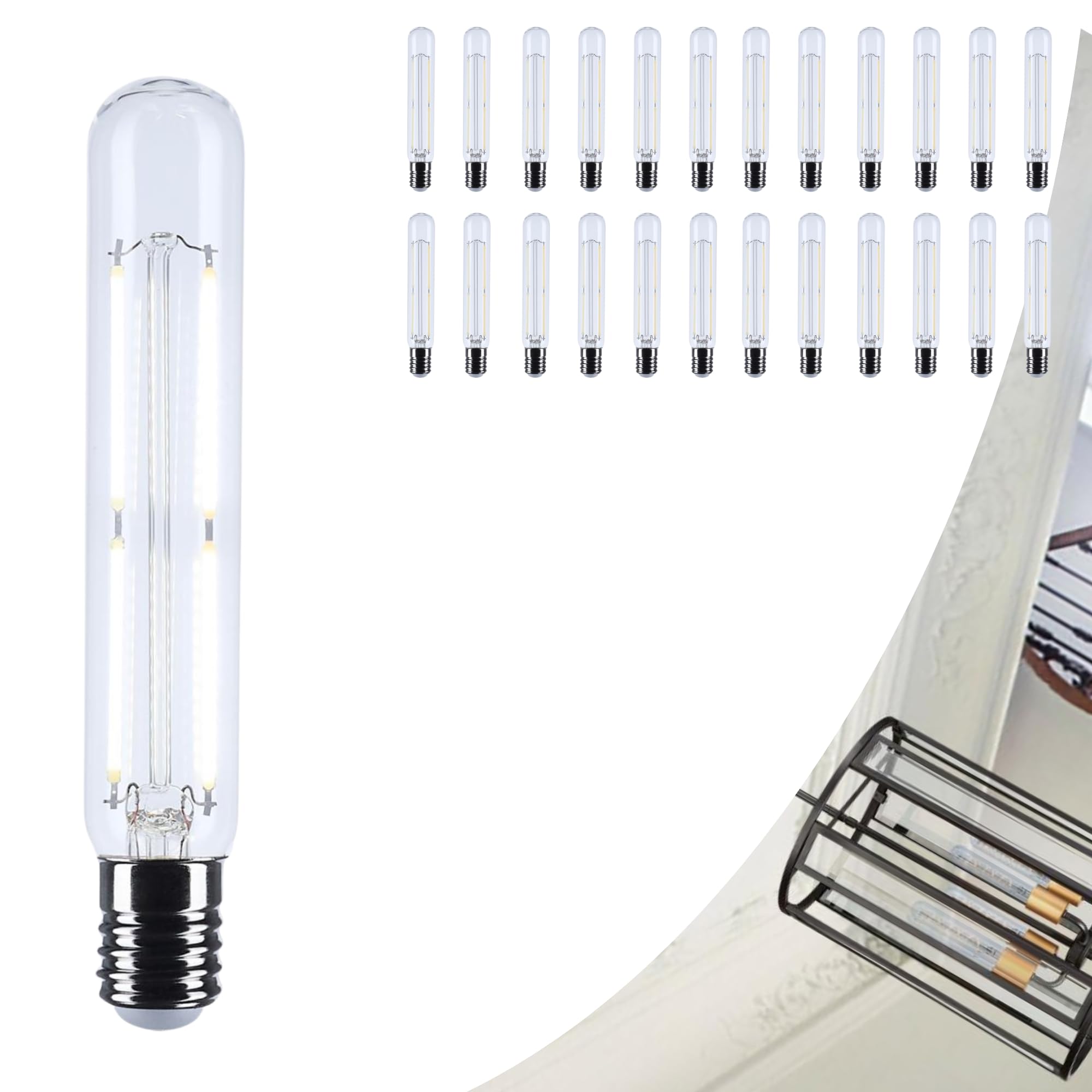 Satco 5W T9 LED Light Bulb 2700K Warm White 500 Lumens Clear 300 Degree Beam E26 Medium Base 92 CRI Dimmable Wet Rated IP65 Encl