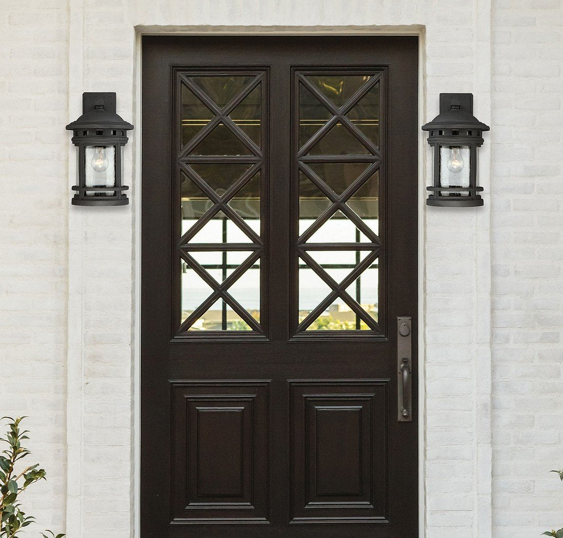 Minka Lavery Outdoor Wall Sconce Light, 1-Light 100W, Ceramic, 9in H x 8in W, White, Model 4233-288