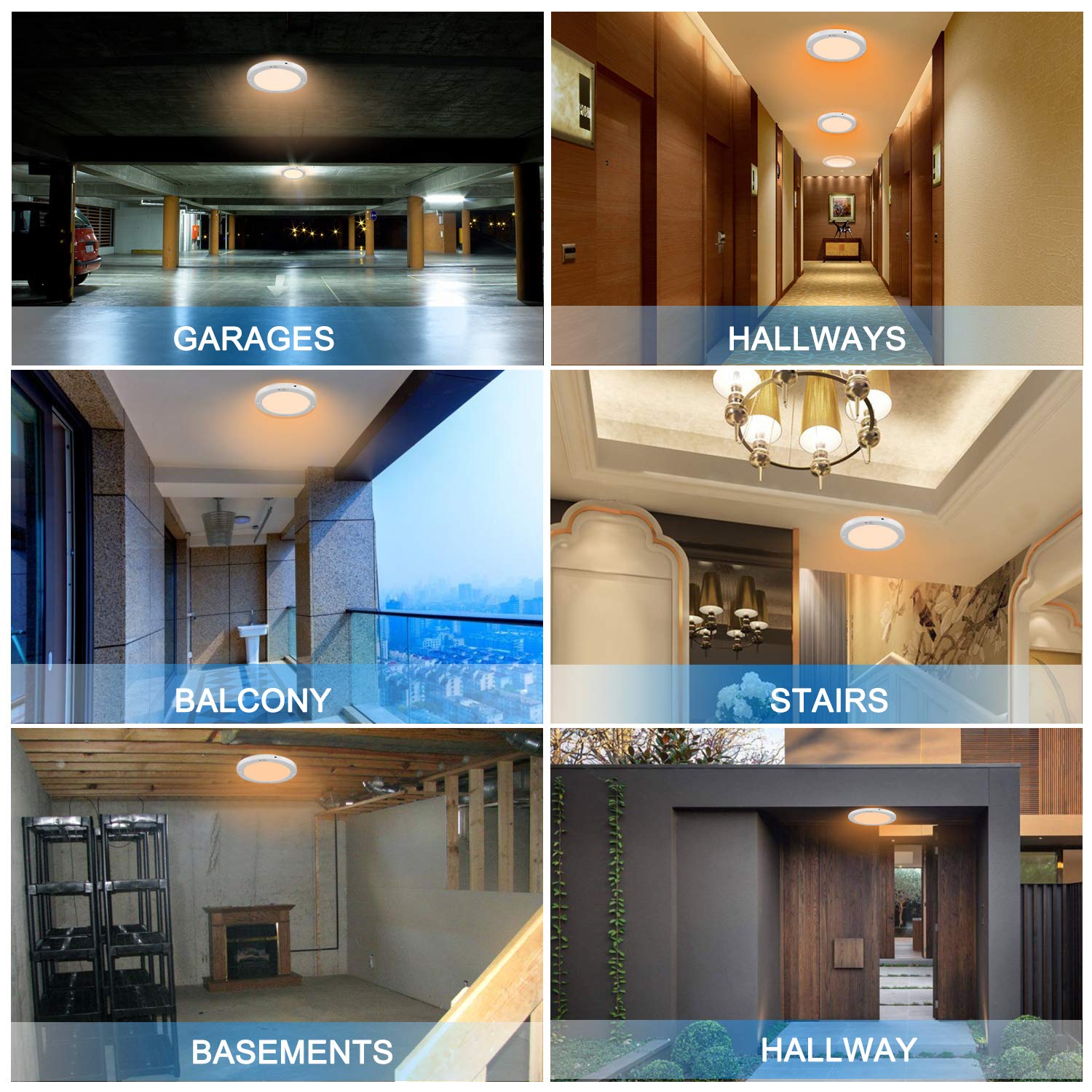 Youtob Motion Sensor LED Ceiling Light 15W, 1100LM, Aluminum, 3000K Warm White, Flush Mount for Stairs, Closets, Hallways