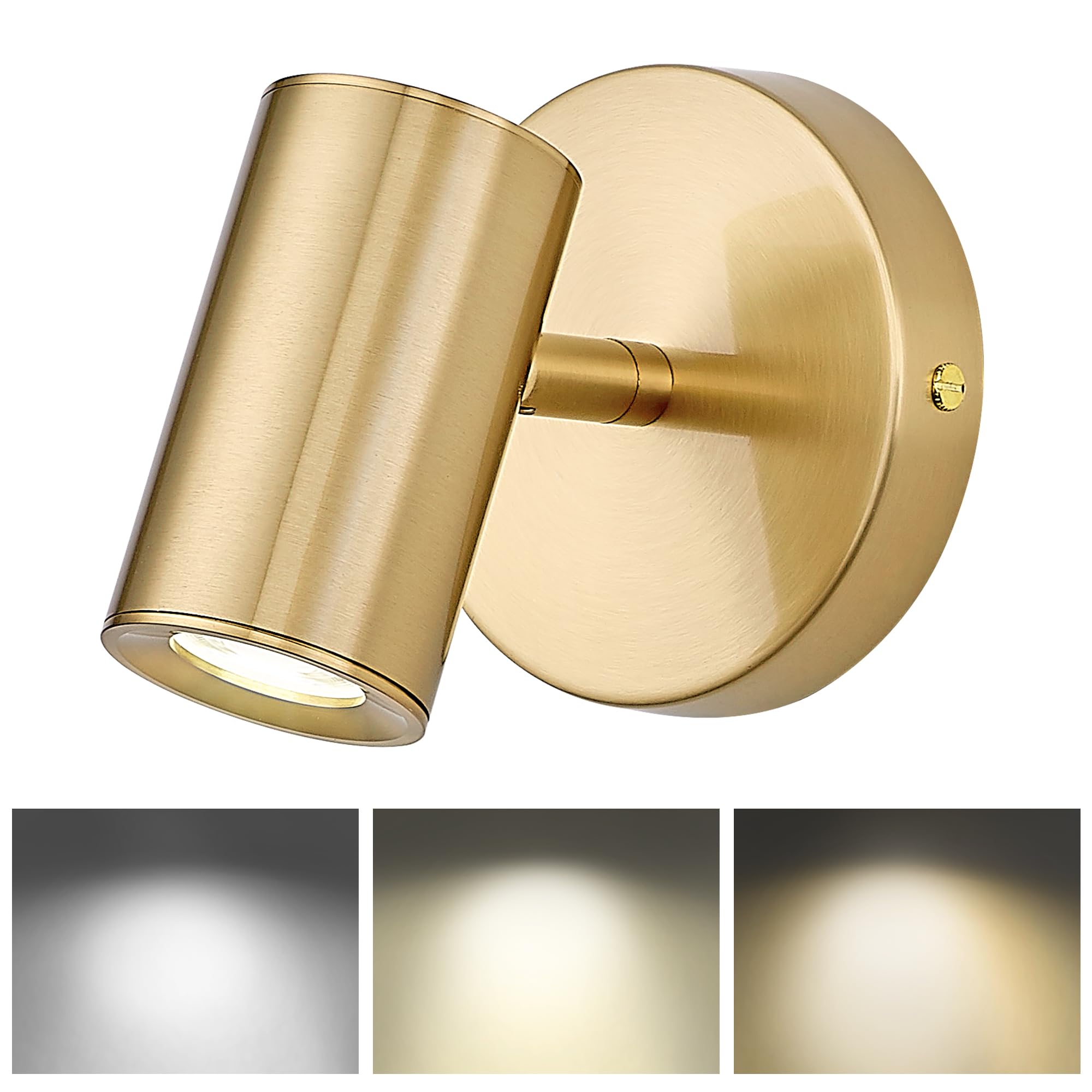Cargifak Gold Wall Sconce  Modern Wall Light Fixture  Led Track Lighting With Gu10 Bulb For Bedroom Entryway Bathroom Kitchen Cksl4830-1W-Bb-B