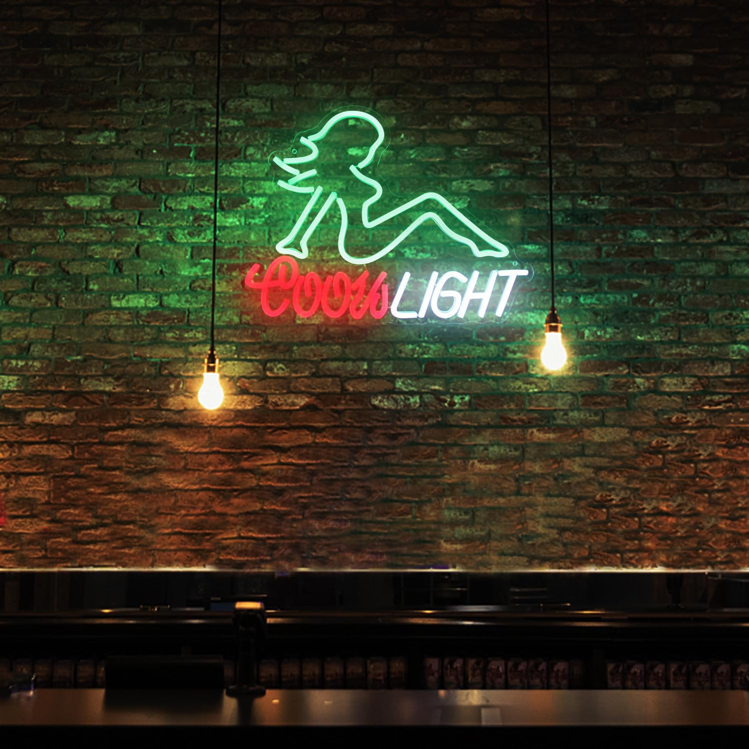 CKTBLEY Neon Sign - LED Wall Art for Bar Decor, 16.5inx12.6in, Green, Model CC-Green Woman
