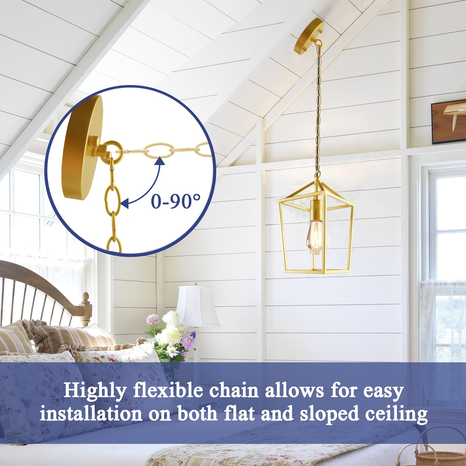 Sheetea 2-Pack Gold Pendant Lights Kitchen Island, Modern Mid Century Light Fixtures Hanging Lamp For Kitchen, Farmhouse Kitchen