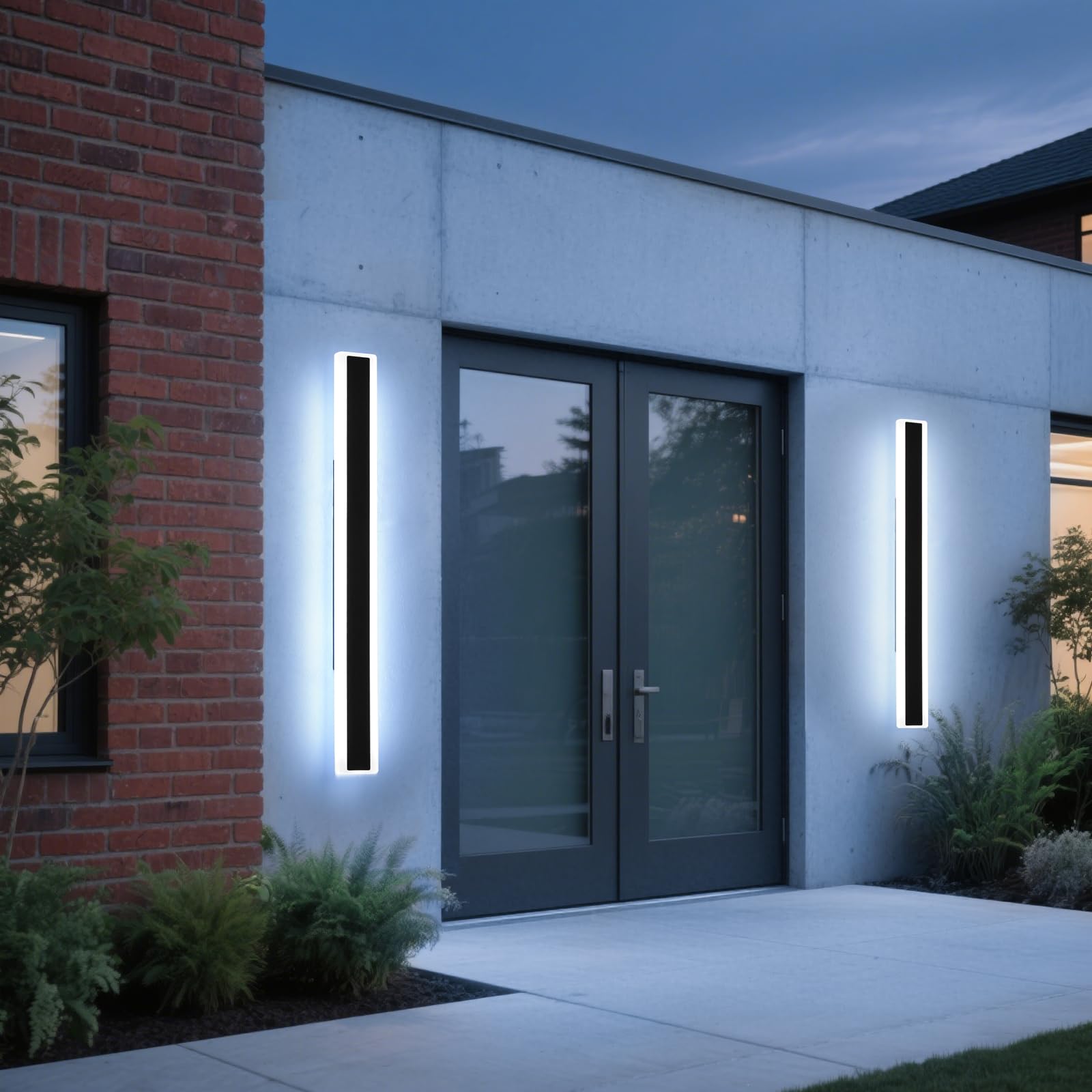 Mikeru 2Pack 47.2" LED Wall Light - 6000K Cool White, IP65 Waterproof Acrylic, Outdoor Porch Lighting Fixtures