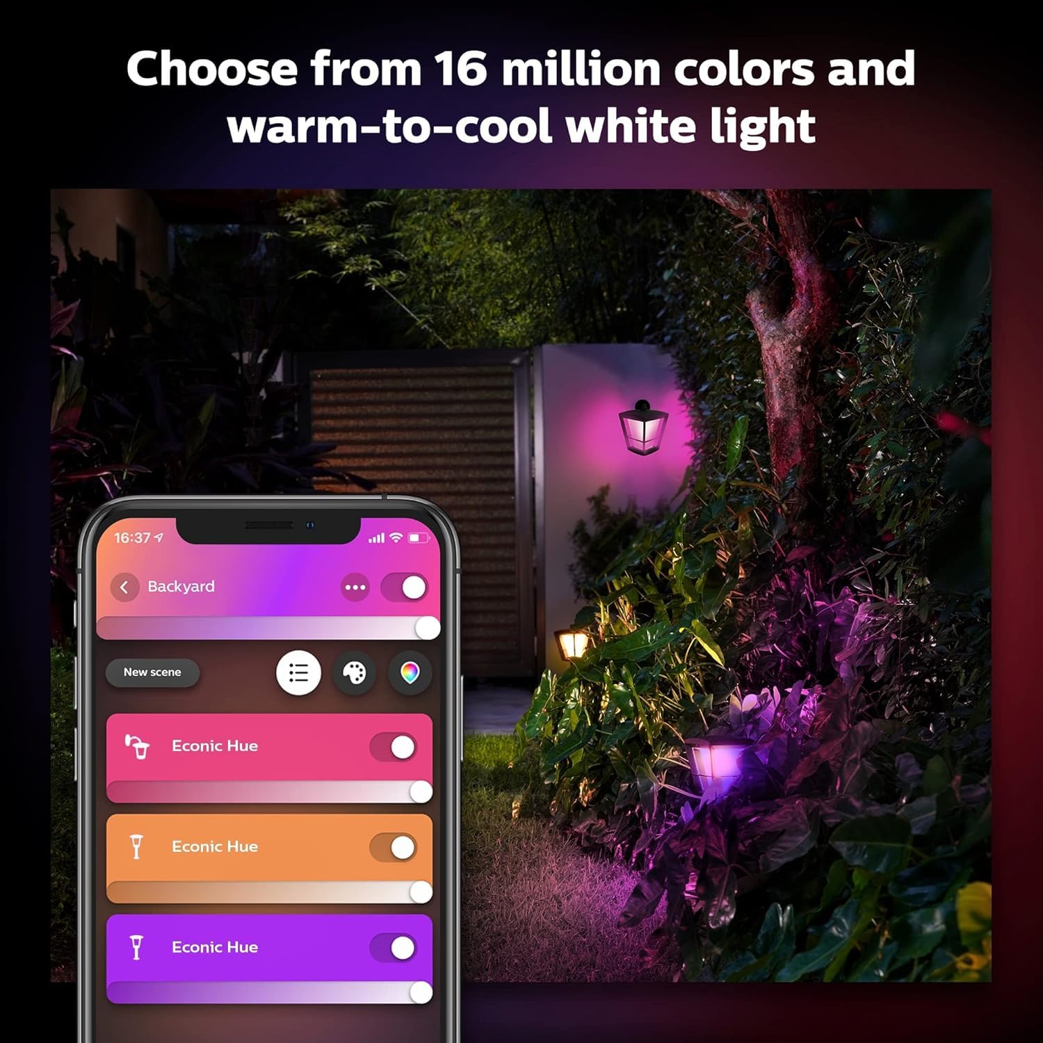 Philips Hue Outdoor Smart Pathway Light Extension - Black, Metal, Model 1745730V7, Works with Alexa, Apple HomeKit, Google Assistant