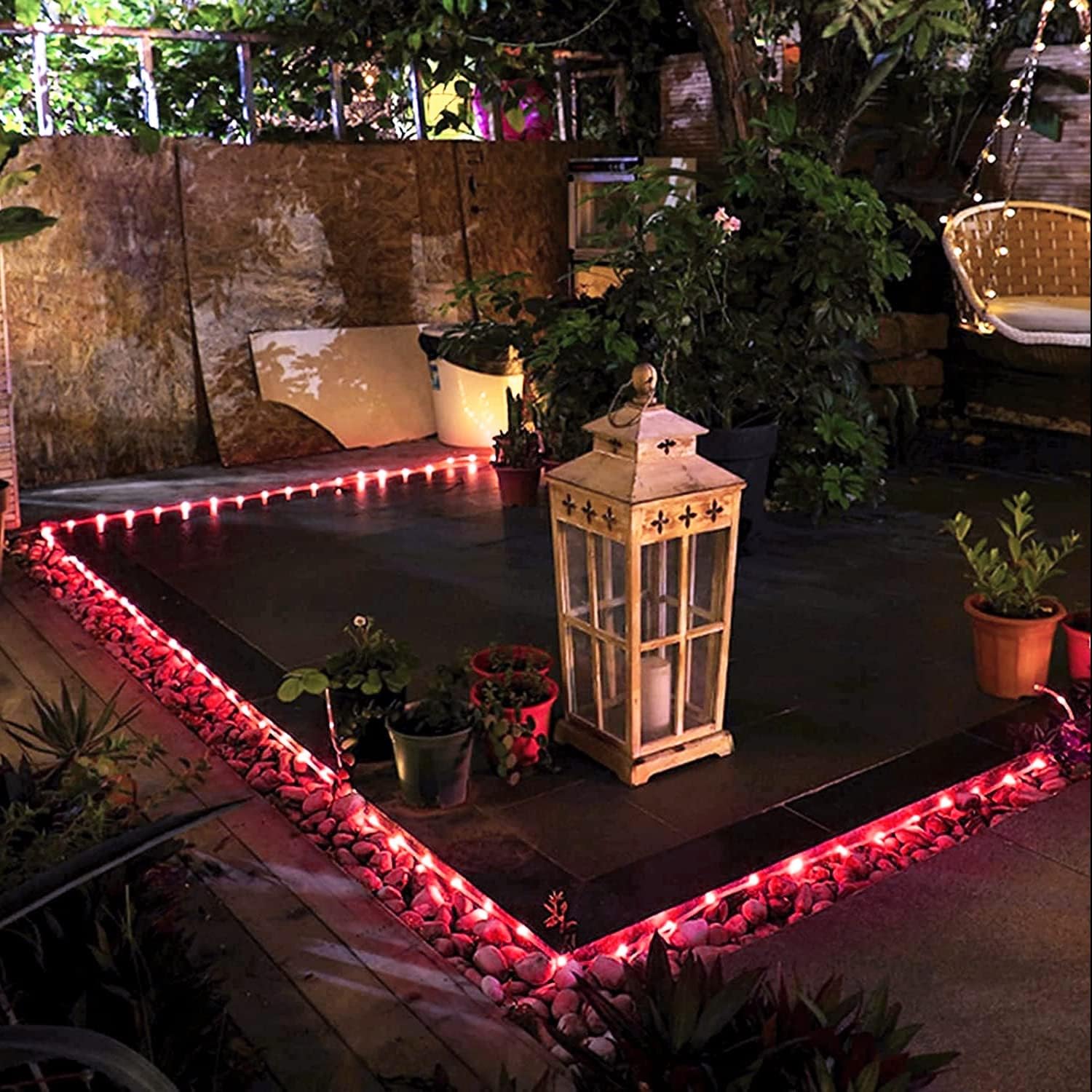 JMEXSUSS Solar Rope Lights, 200 LED Red, 66ft Waterproof Outdoor String Lights, 8 Modes, Ideal for Christmas, Camping, and Decorations