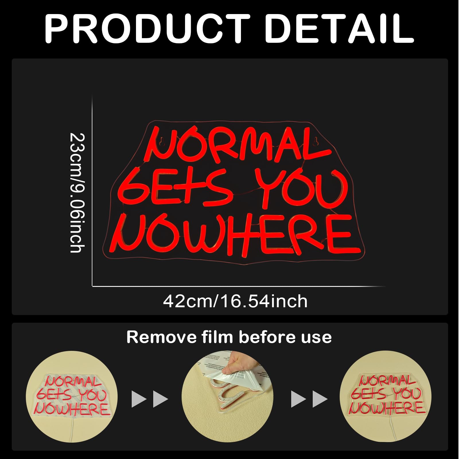 Jurong Normal Gets You Nowhere Neon Signs For Wall Decor  Dimmable Led Neon Light Usb Powered Light Up Signs  For Home  Party  Gift  Office  Bedroom  Work Place