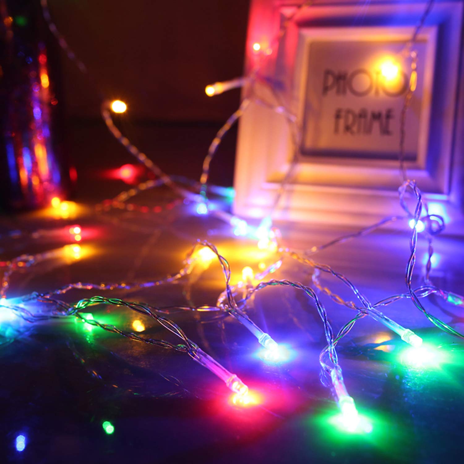 Koxly String Lights, 2 Pack Battery Operated String Lights With Remote Timer Waterproof 8 Modes 16.4Ft 50 Led String Lights For