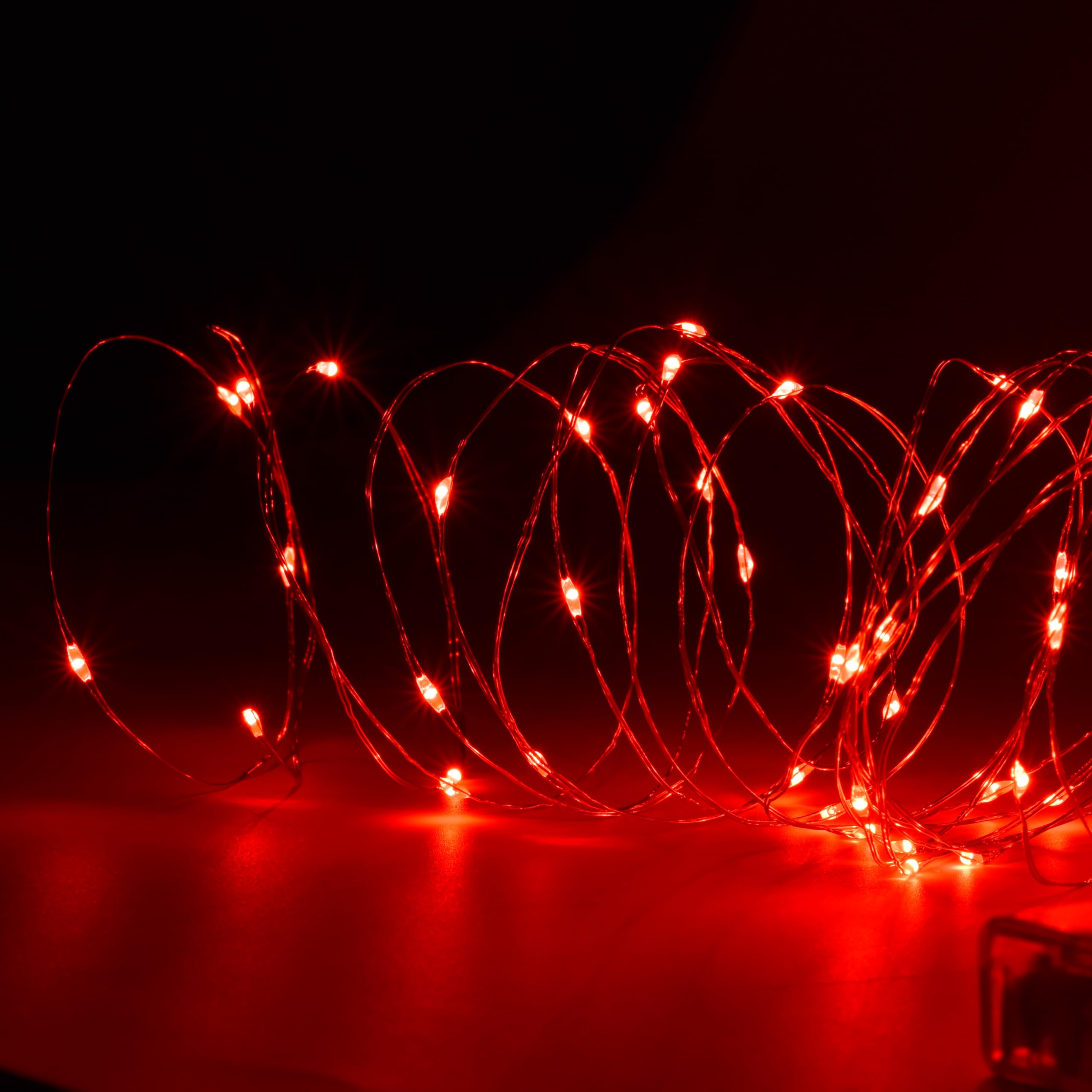 Yunding Battery Operated String Lights, Led String Lights With 8 Flashing Modes And 8-16 Hours Timer(2Pcs,Red)