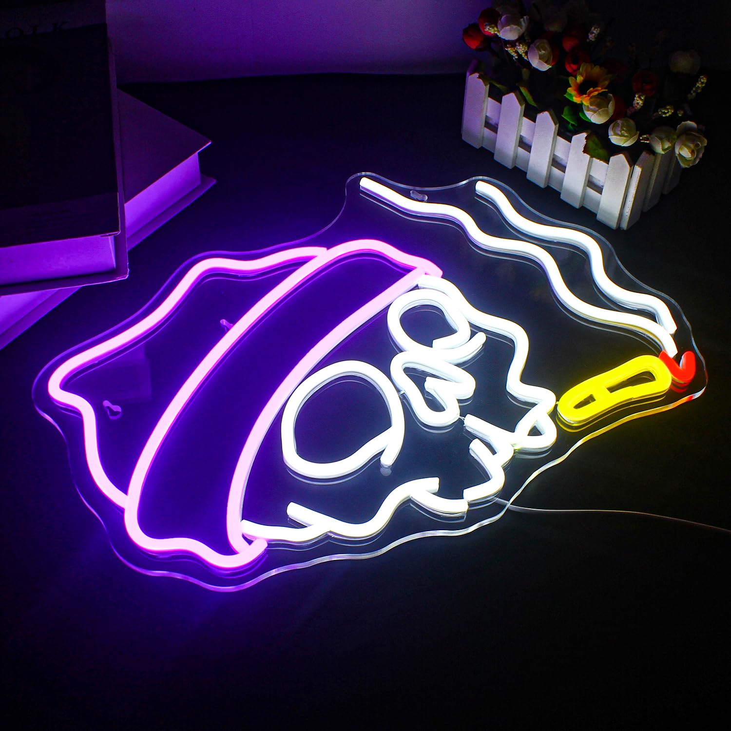 Lucunstar Skull Neon Sign,Halloween Led Sign,Neon Signs For Wall Decor,Adjustable Brightness Halloween Neon Sign,Party Neon Sign For Halloween,Bedroom Wall Decor,Home Wall,Party Light,Halloween Decor