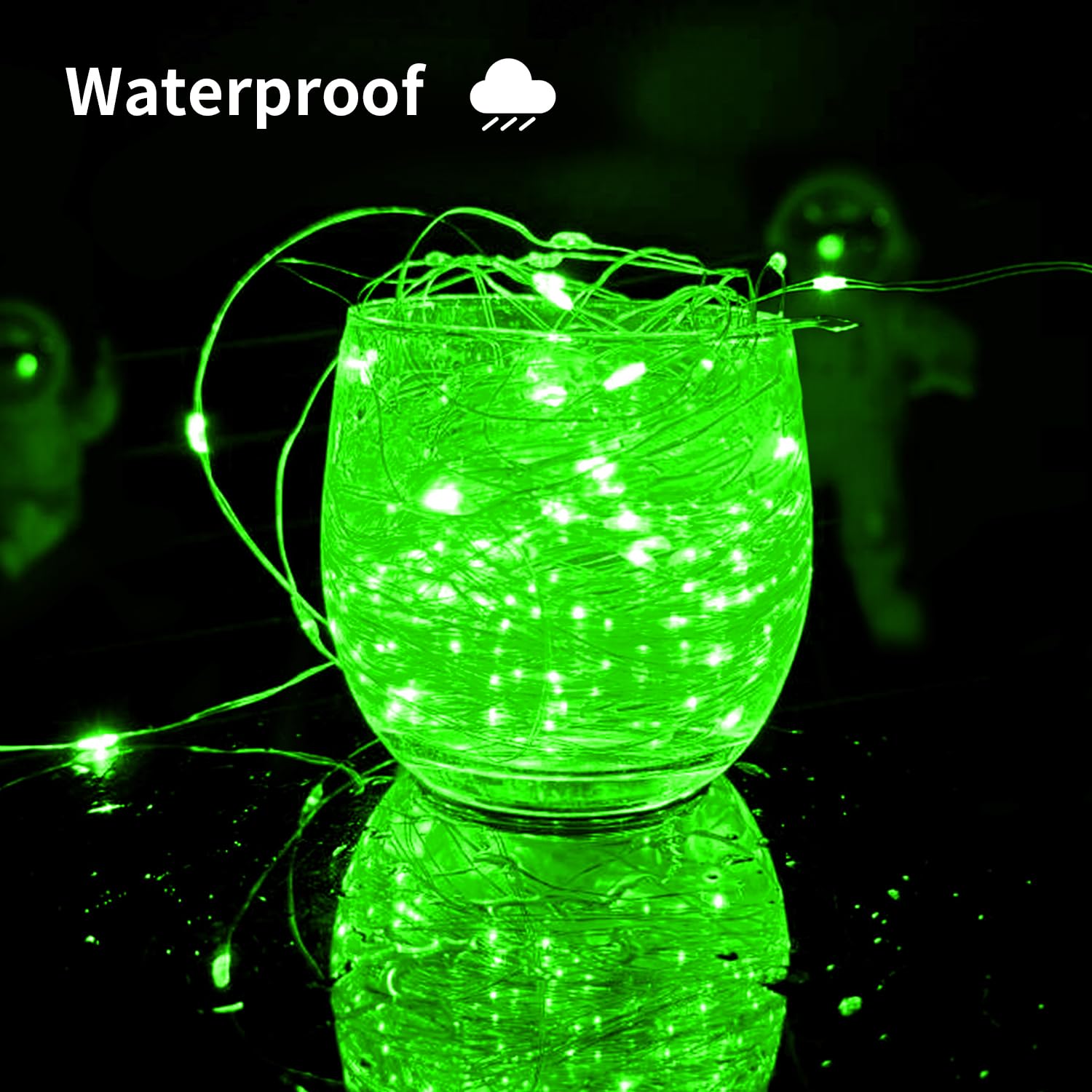 Solar String Lights Outdoor  33 Feet 100 Leds 8 Modes Solar Fairy Lights For Outside  Waterproof Outdoor Light For Patio Yard Christmas Tree Halloween Wedding Party Decorations  Green