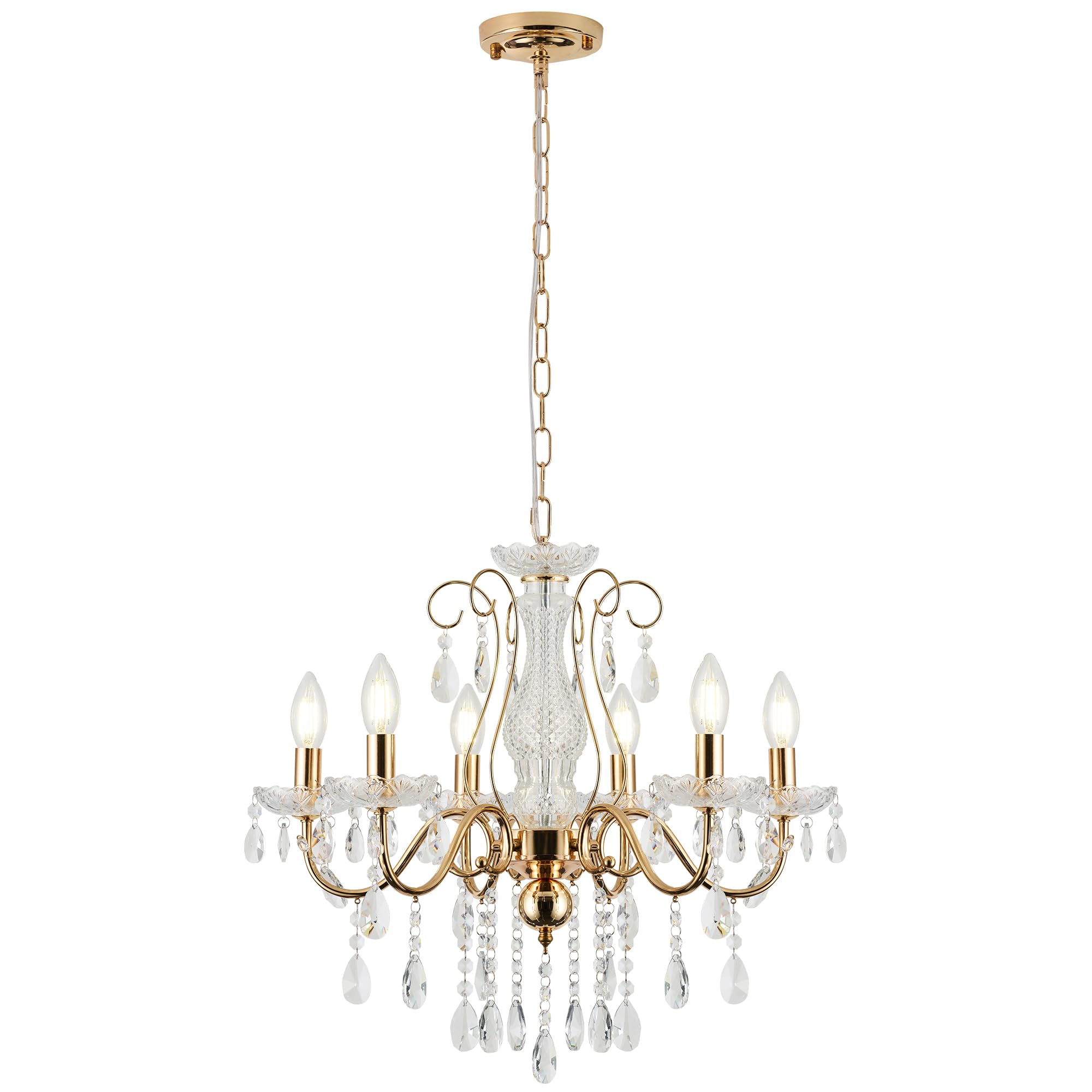 AOLALA Crystal Chandelier Hanging Pendant Light Fixture,8 Lights Glass Candle Chandeliers for Kitchen Island Dining Rooms Bedroo