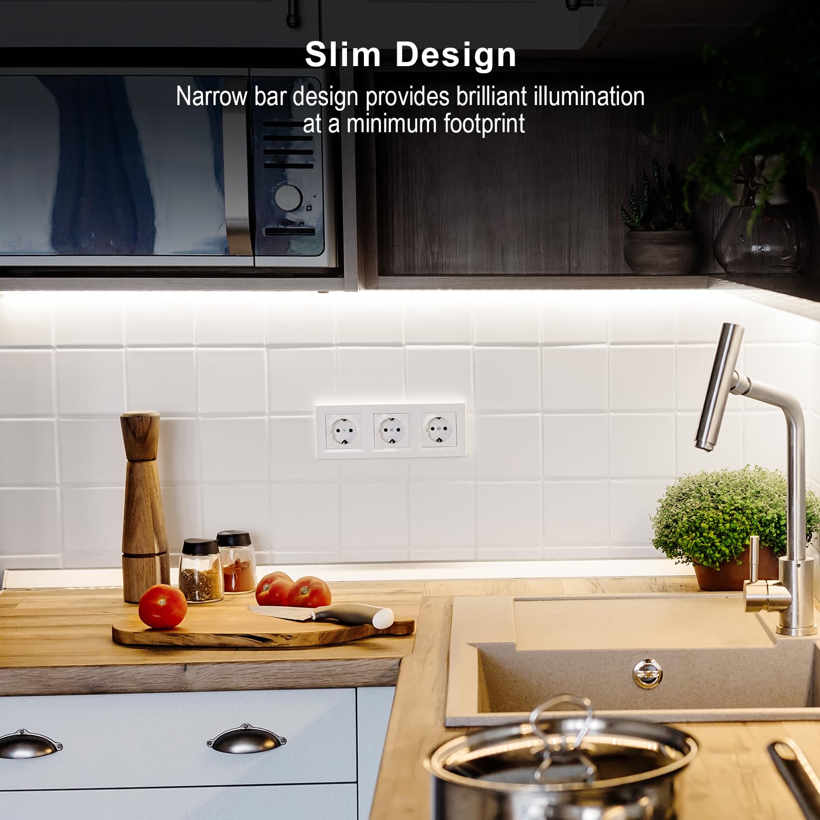 Jusjubr Under Cabinet Lights Plug-In, 4 Pack X 12Inch Led Under Cabinet Lighting, Dimmable Plug-In Light Bar For Desk, Under Kit