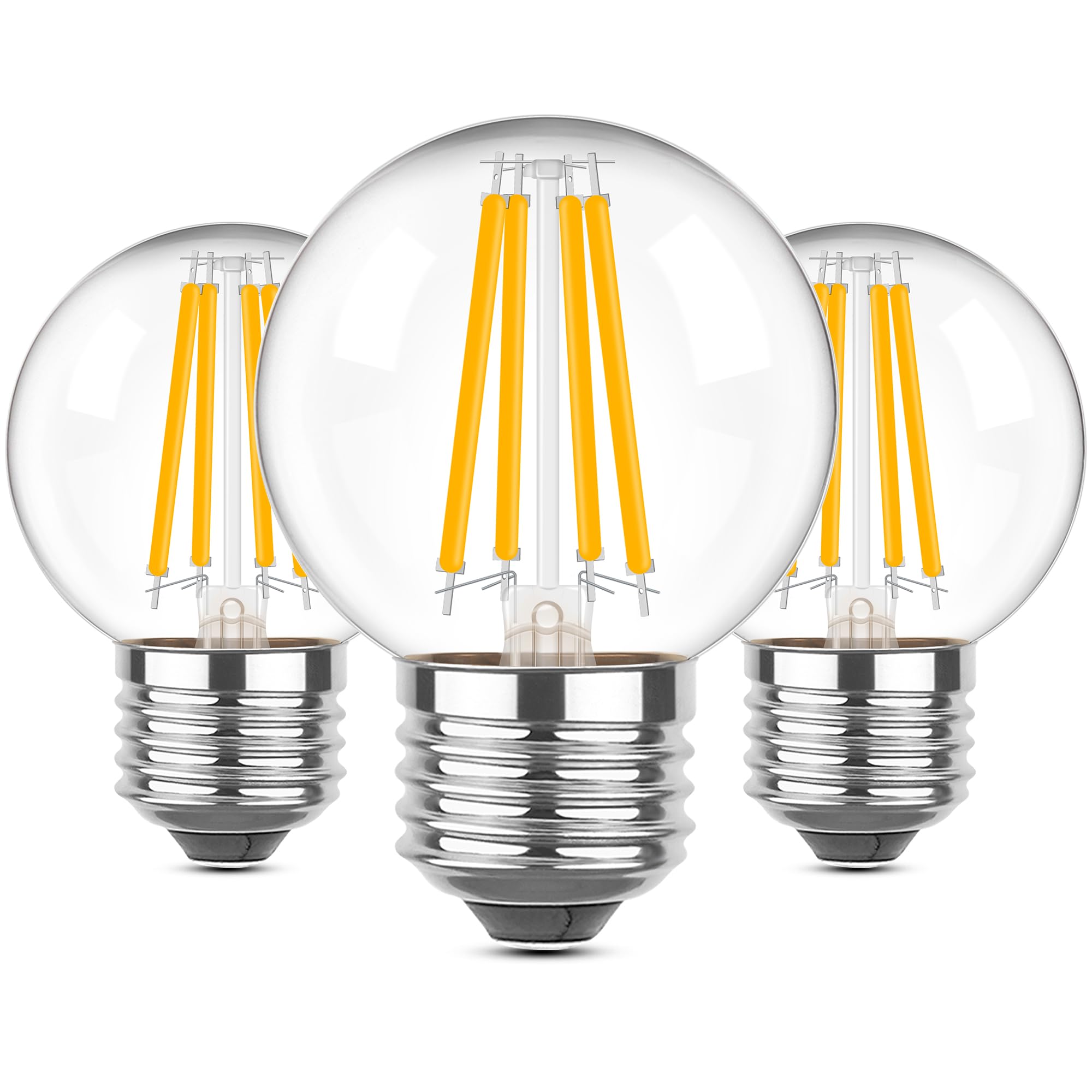 Grensk Dimmable E26 Led Light Bulbs 60 Watt,G16.5 6 Watt Small Edison Globe Bulb,2700K Warm White Filament Vintage Light Bulb Fo
