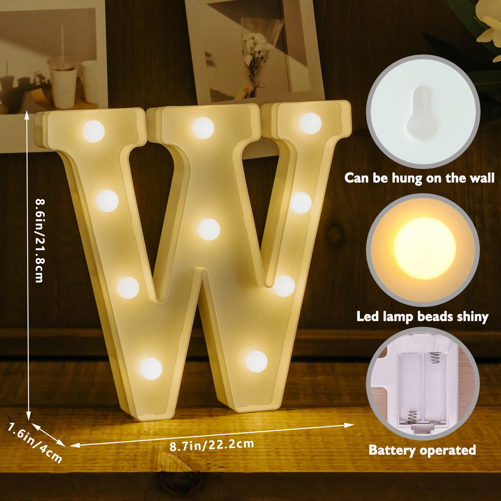 IFDGCTK LED Light Up Letters, Decorative Marquee Alphabet, Battery Powered, Warm Light, Home Decor, Party & Bar Use